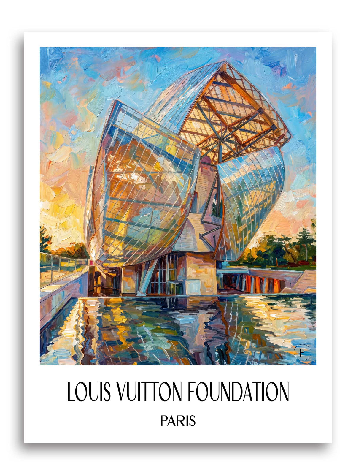 Fondation Louis Vuitton Poster - Paris - Frankreich Kunstdruck - Ölgemälde von A4 bis A1 - favplace