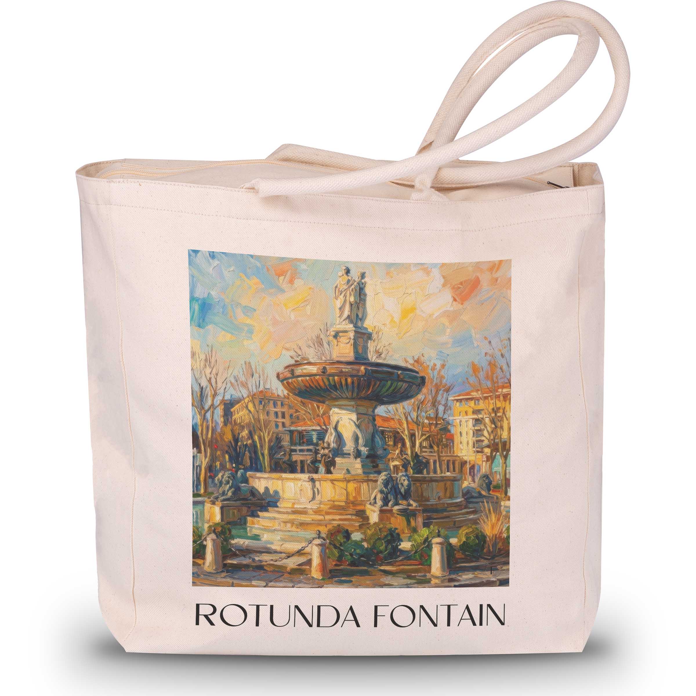 Fontaine de la Rotonde Shopping Tasche - Aix-en-Provence - Frankreich Tote Bag - Einkaufstasche im Ölgemälde Stil - favplace