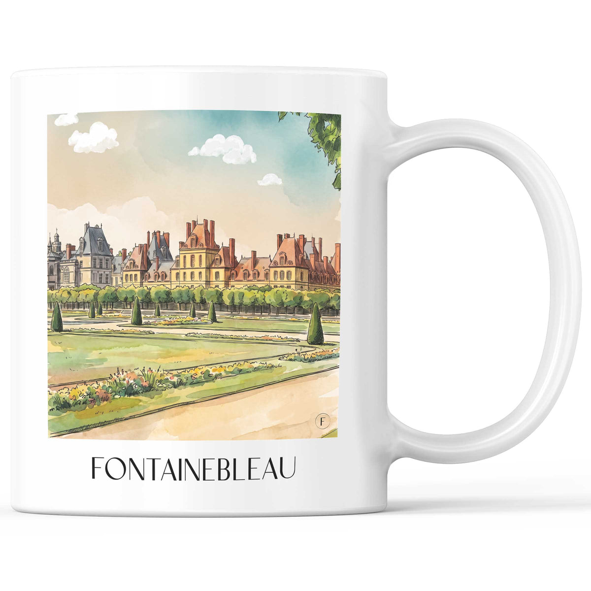 fontainebleau-gâtinais-français-frankreich-kaffeebecher-aquarell