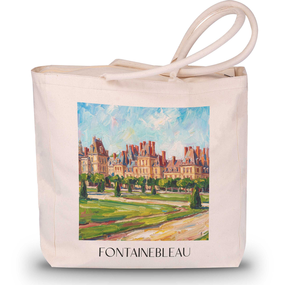 fontainebleau-gâtinais-français-frankreich-einkaufstasche-oil-painting-oelgemaelde