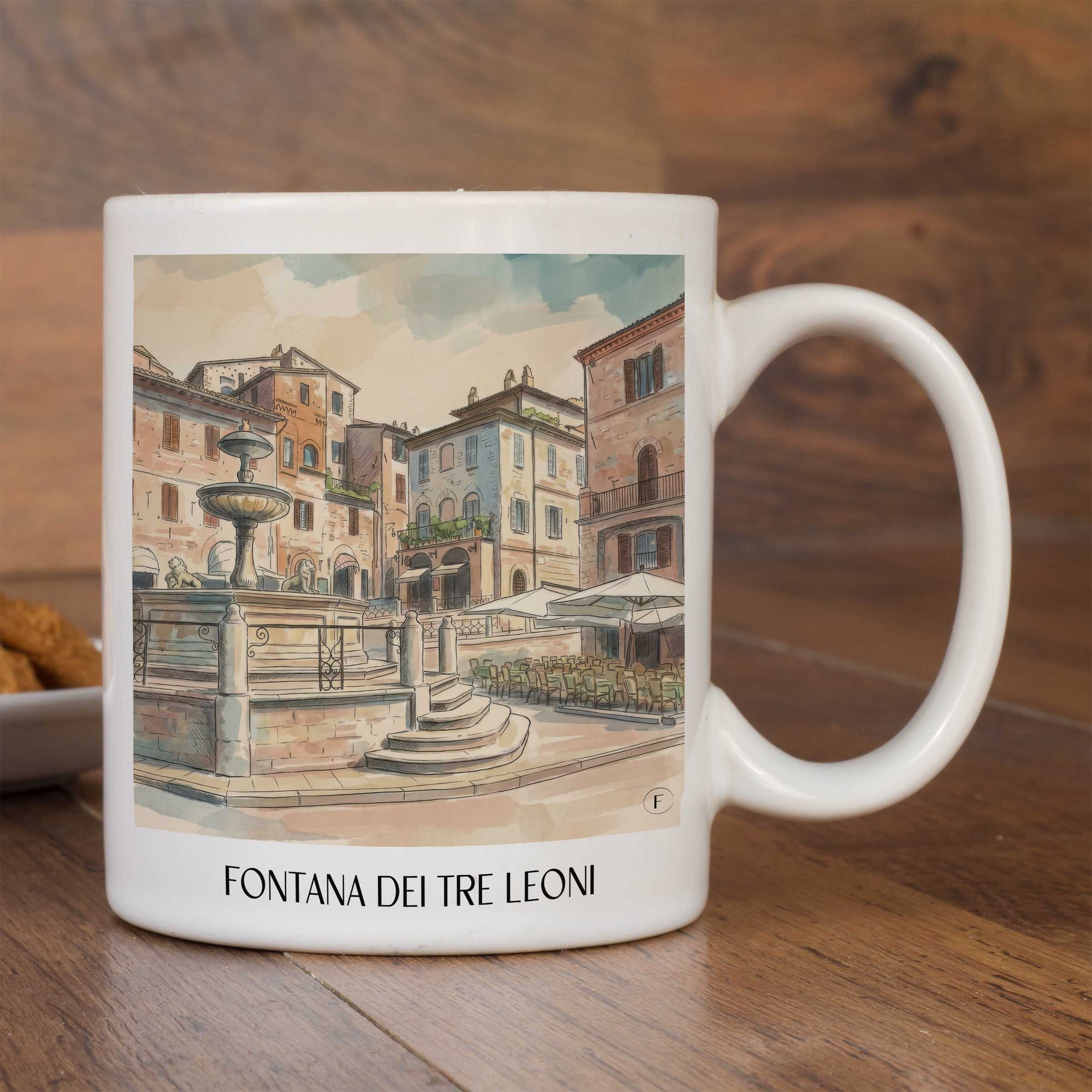 fontana-dei-tre-leoni-assisi-italien-kaffeebecher-aquarell