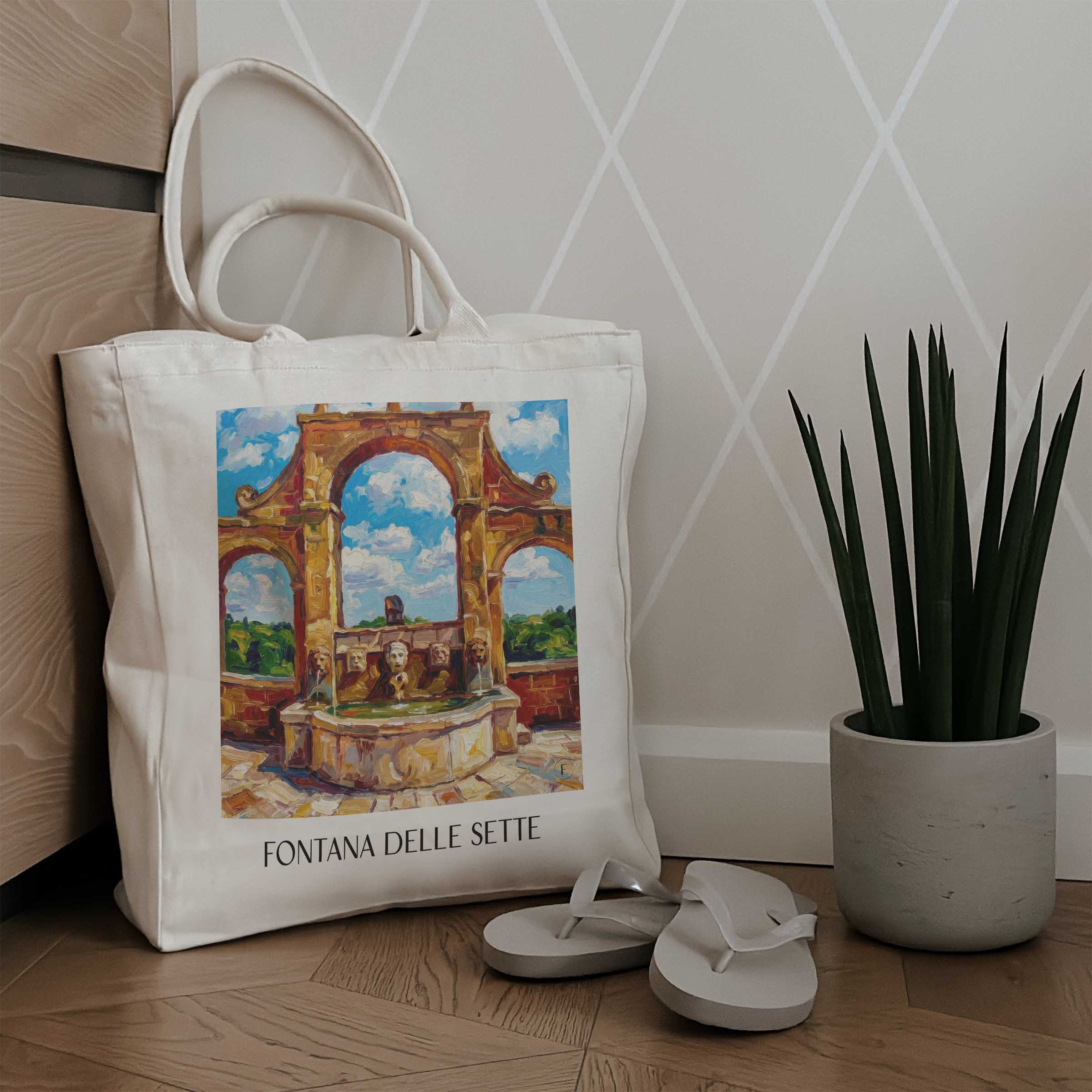 fontana-delle-sette-pitigliano-italien-einkaufstasche-oil-painting-oelgemaelde