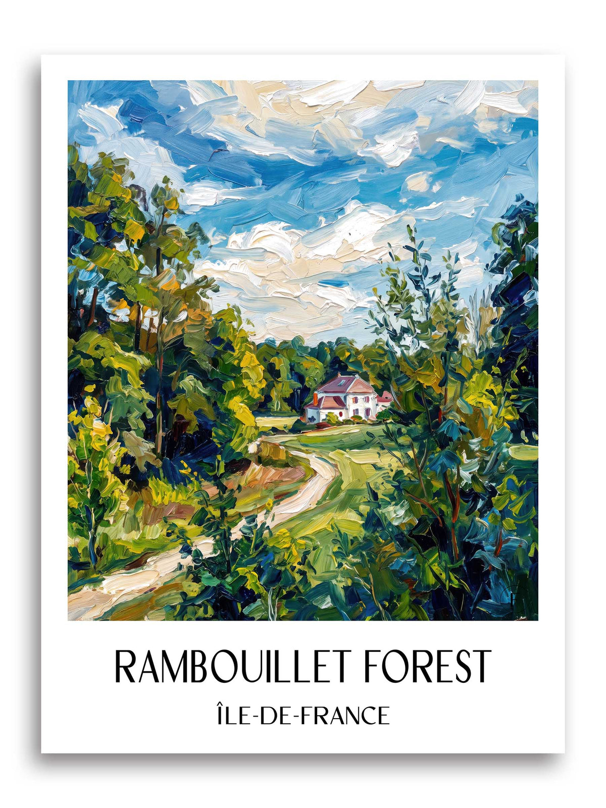 Forêt de Rambouillet Poster - Île-de-France - Frankreich Kunstdruck - Ölgemälde von A4 bis A1 - favplace