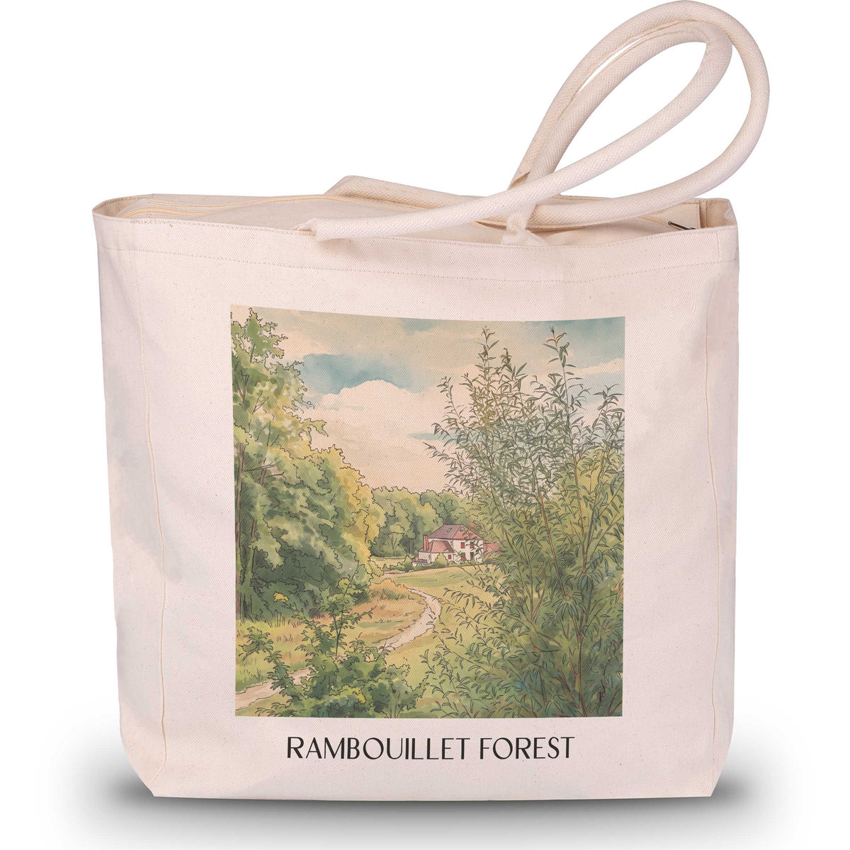 Forêt de Rambouillet Shopping Tasche - Île-de-France - Frankreich Tote Bag - Einkaufstasche im Aquarell Stil - favplace