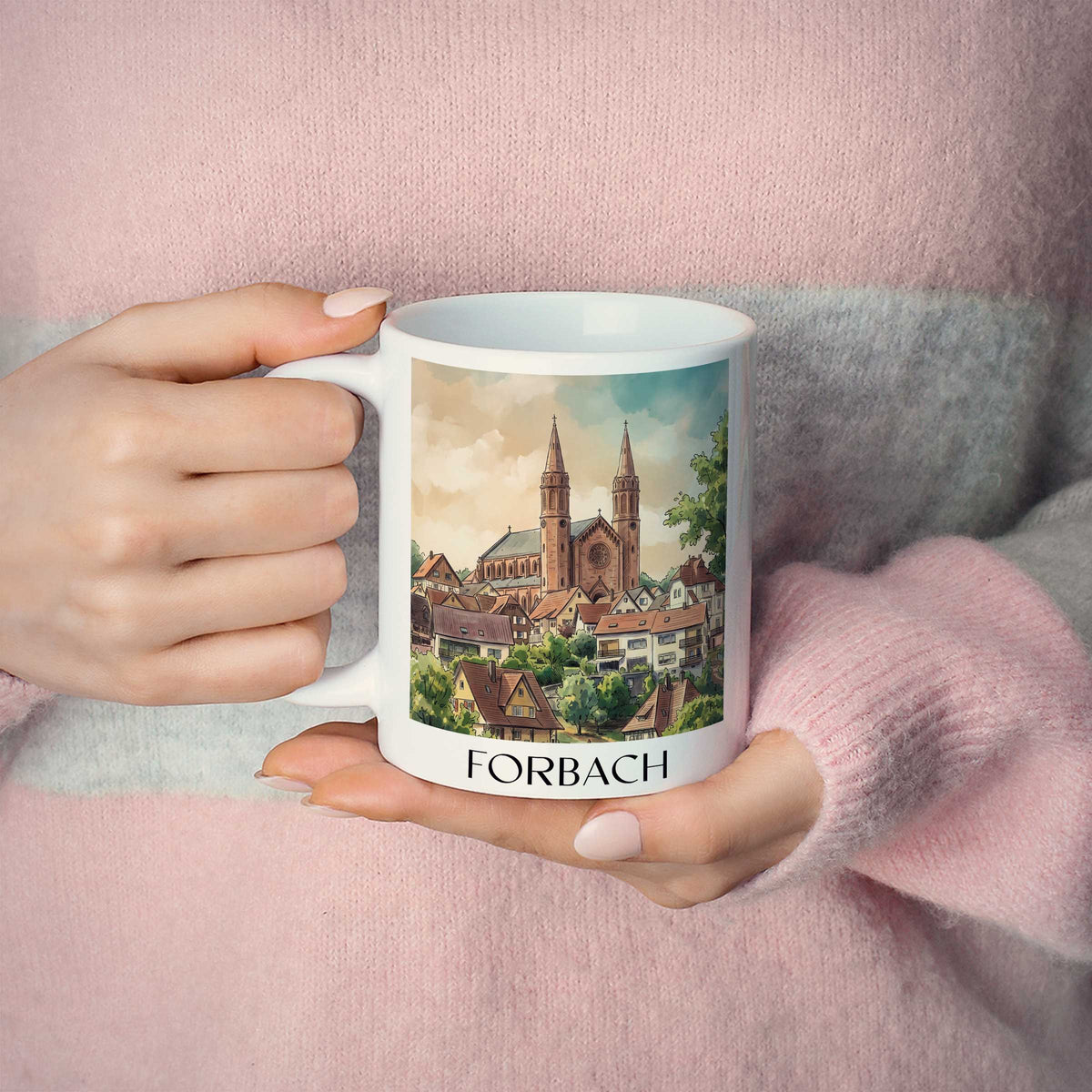 forbach-nordschwarzwald-deutschland-kaffeebecher-aquarell