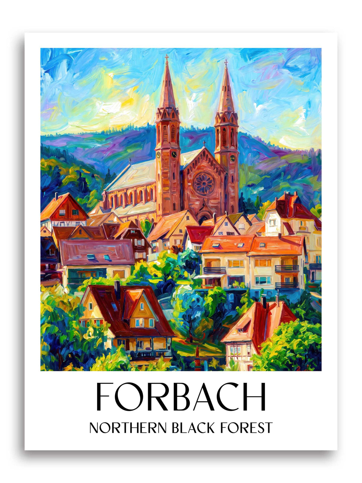 Forbach Poster - Nordschwarzwald - Deutschland Kunstdruck - Ölgemälde von A4 bis A1 - favplace