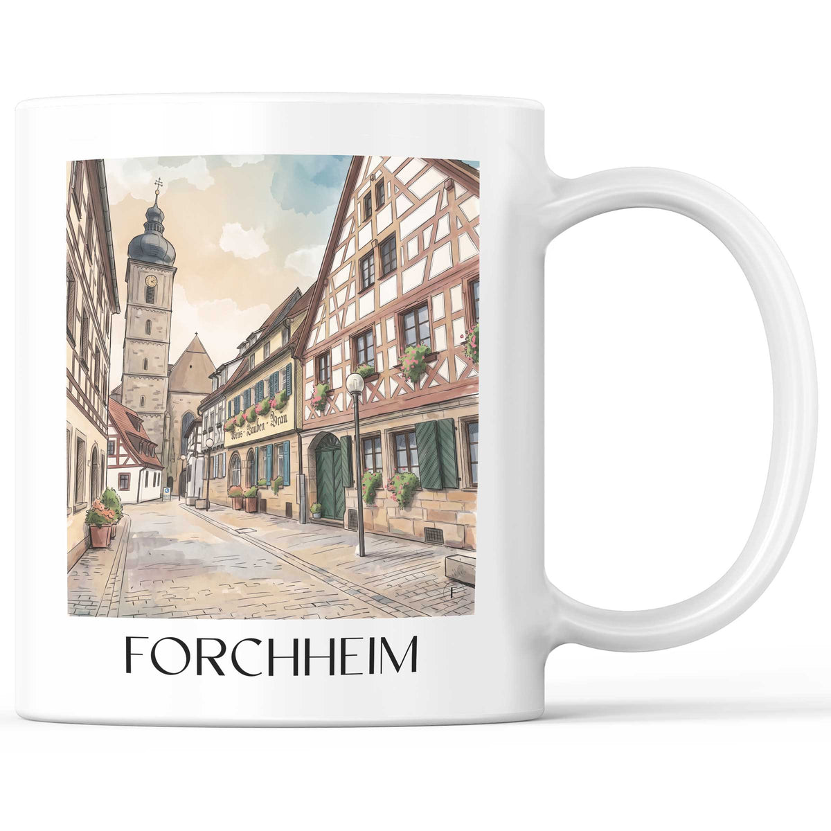 Forchheim Kaffeebecher - Fränkische Schweiz - Deutschland Becher - Kaffeetasse im Aquarell Stil