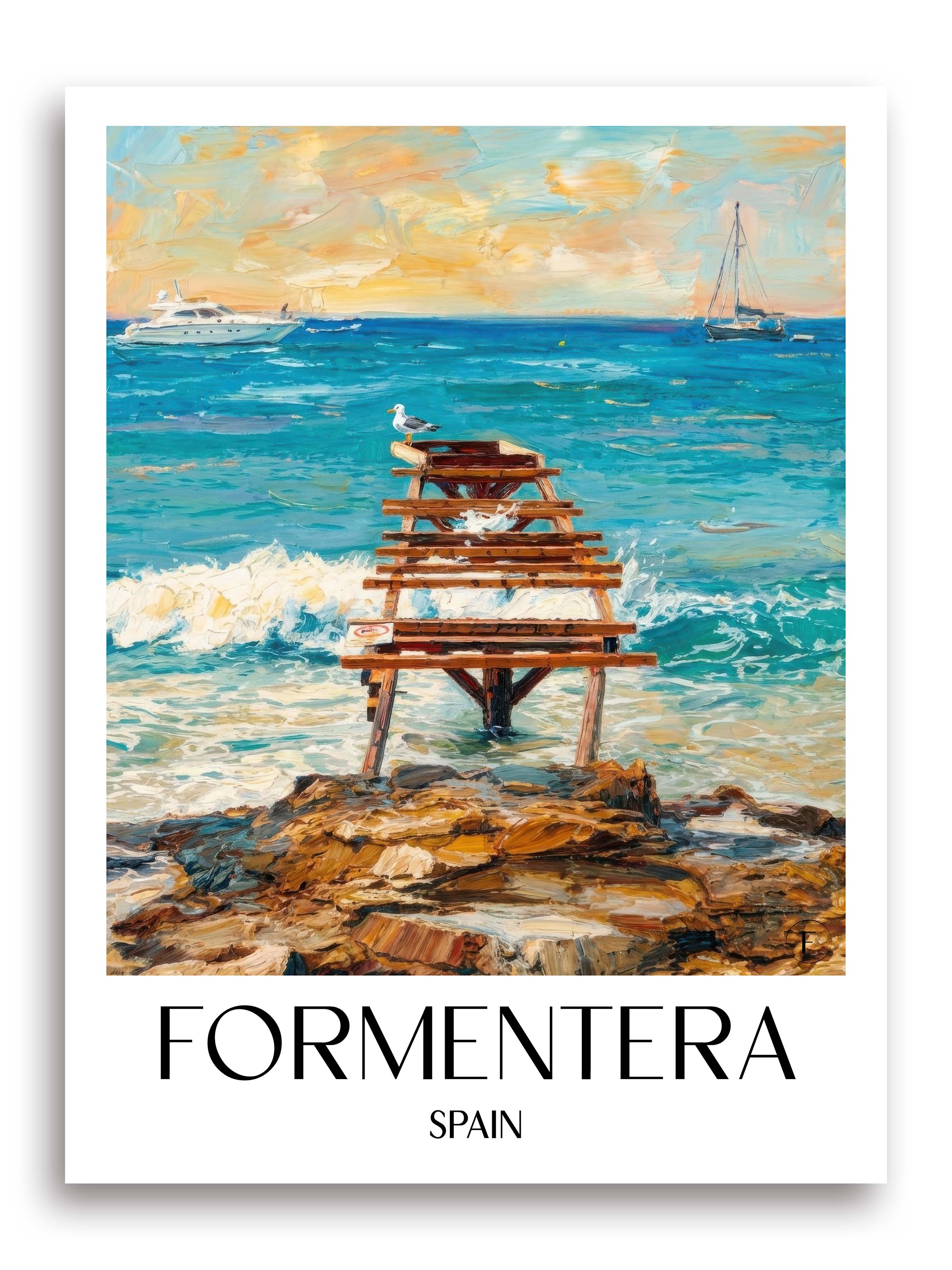 Formentera Poster - Spanien - Spanien und Spanien Kunstdruck - Ölgemälde von A4 bis A1 - favplace