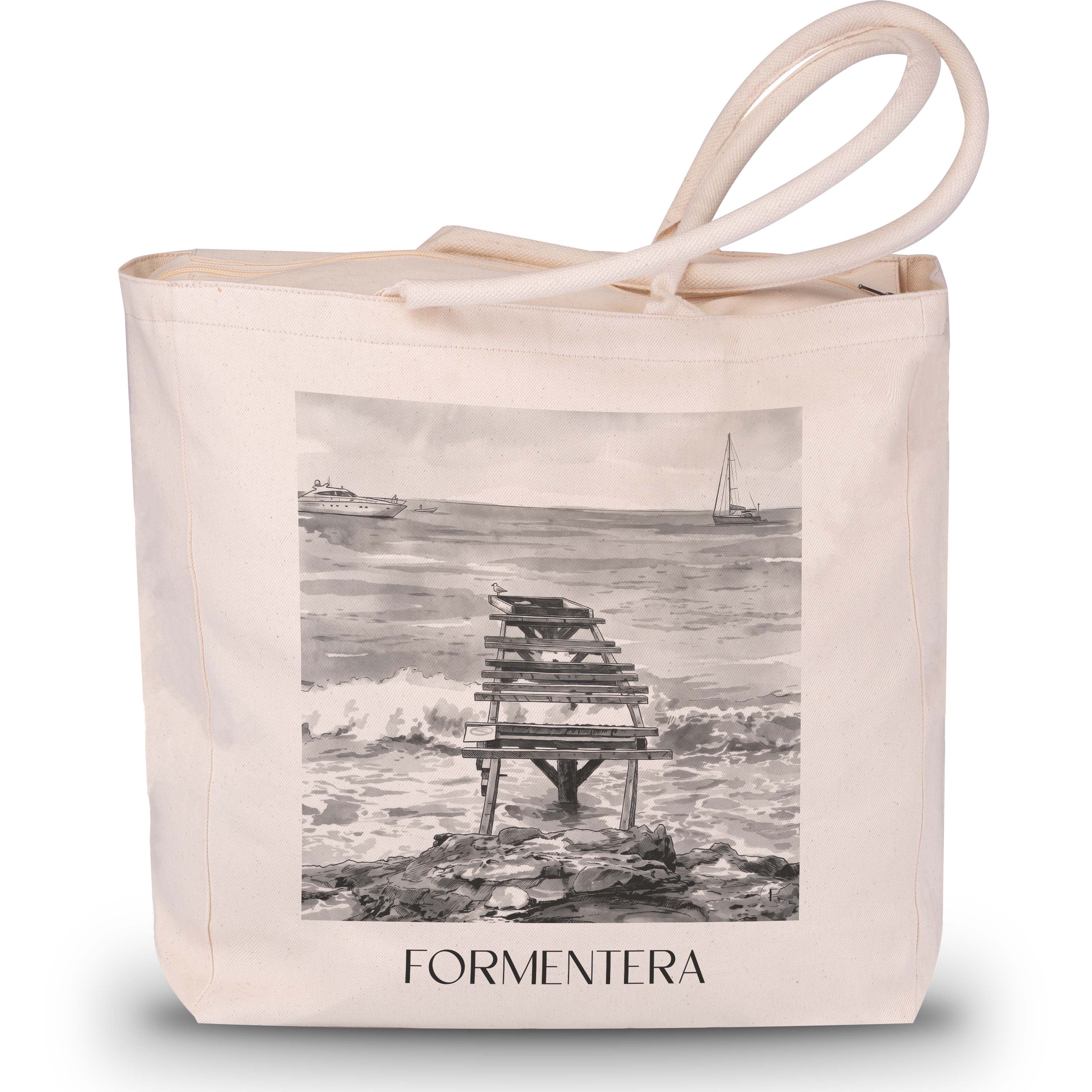 formentera--spanien-spanien-einkaufstasche-aquarell-schwarz-weiss