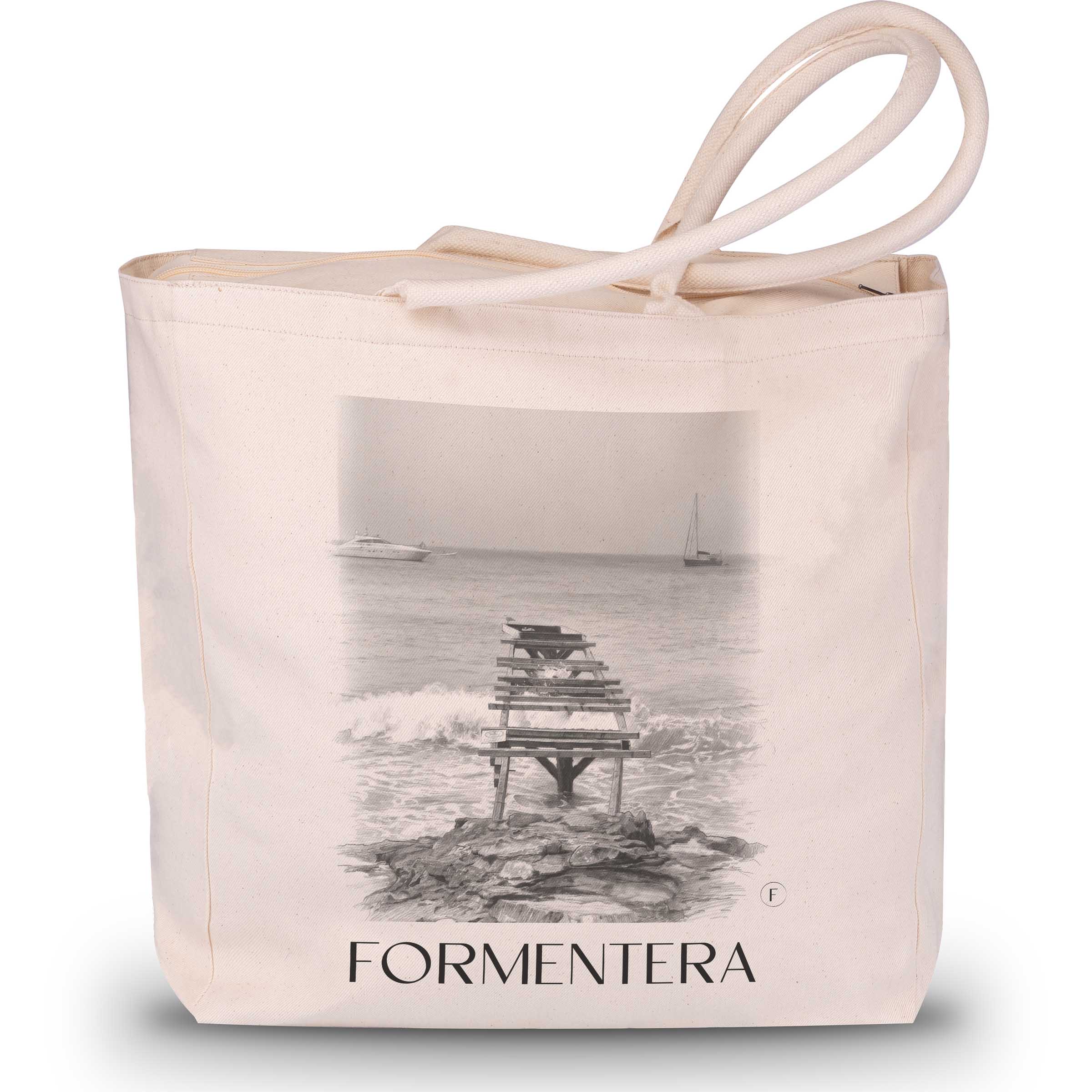 Formentera Shopping Tasche - Spanien - Spanien Tote Bag - Einkaufstasche im Zeichnung Stil