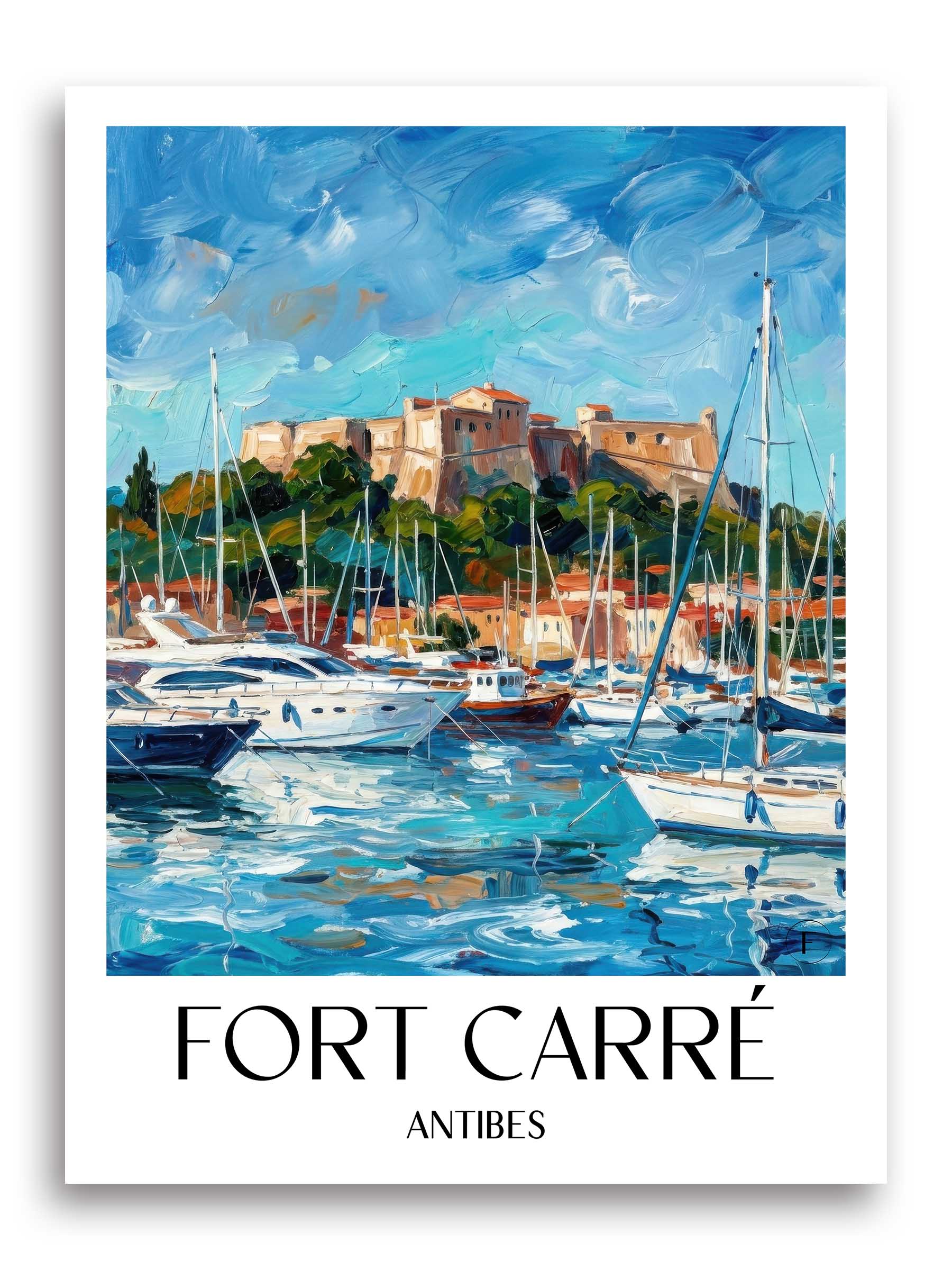 Fort Carré Poster - Antibes - Frankreich Kunstdruck - Ölgemälde von A4 bis A1 - favplace