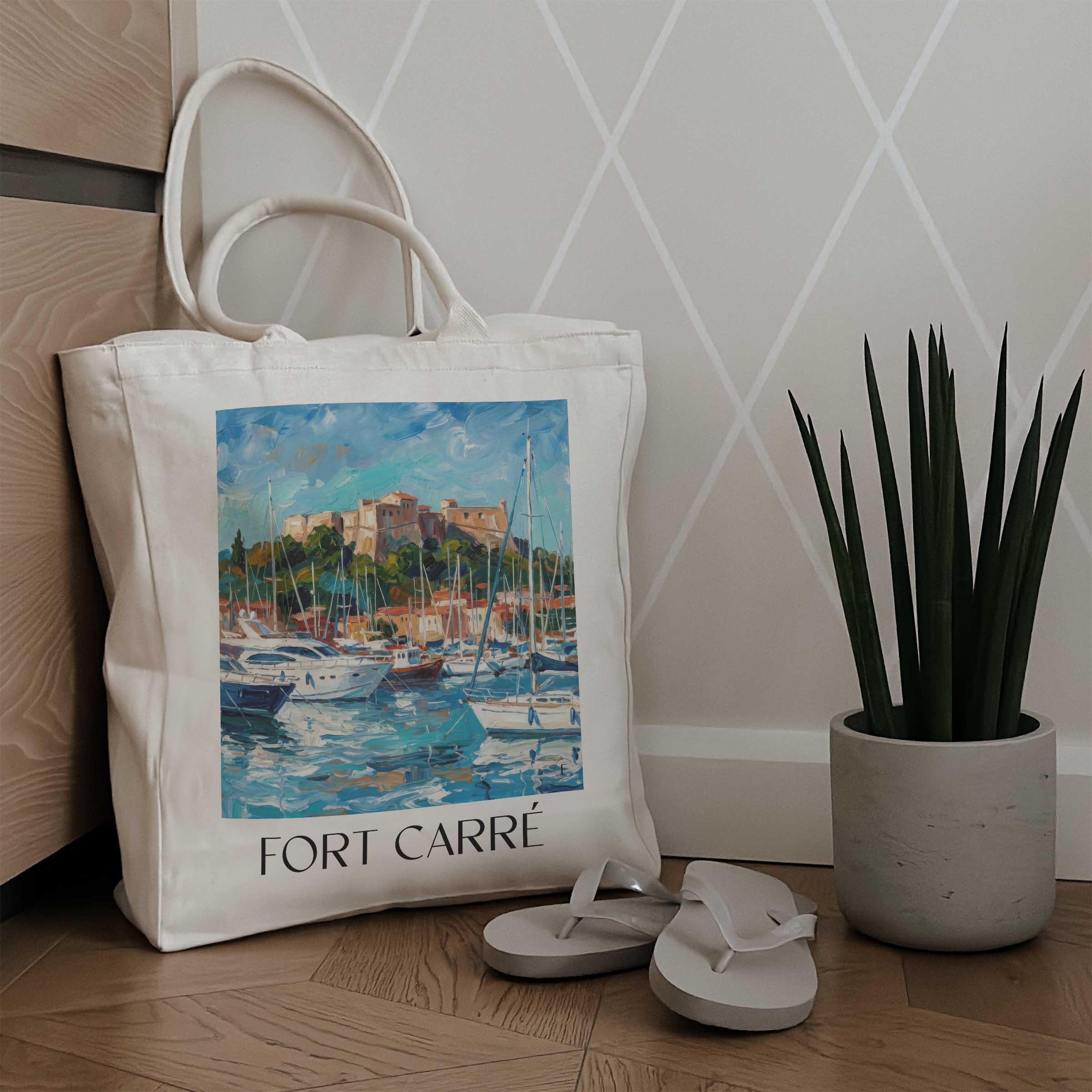 fort-carré-antibes-frankreich-einkaufstasche-oil-painting-oelgemaelde