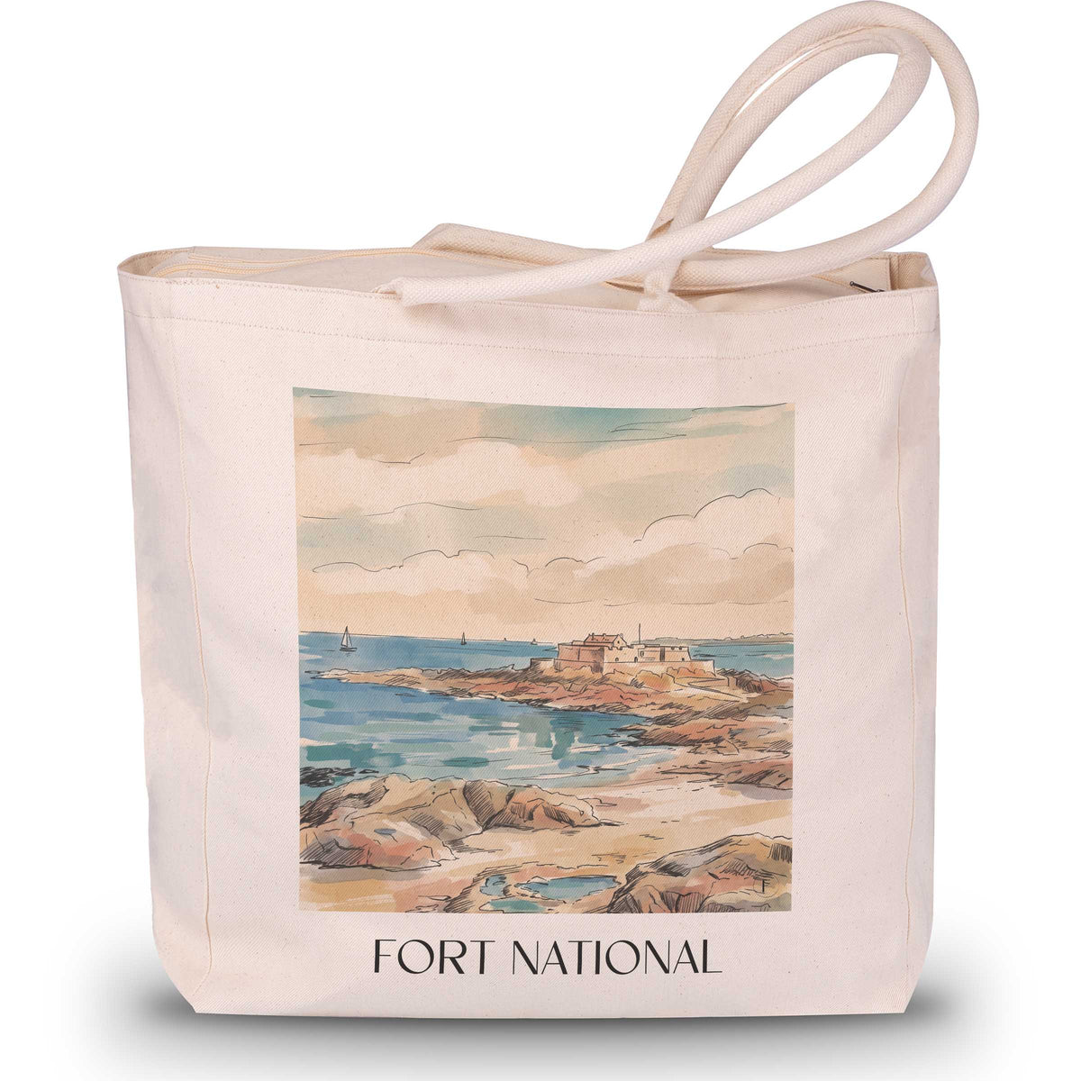 fort-national-saint-malo-frankreich-einkaufstasche-aquarell