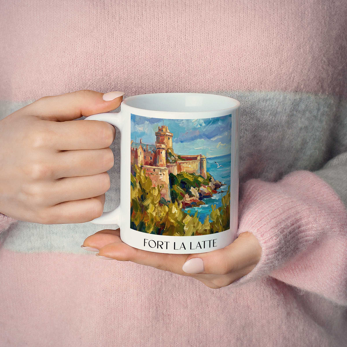 fort-la-latte-cap-fréhel-frankreich-kaffeebecher-oil-painting-oelgemaelde