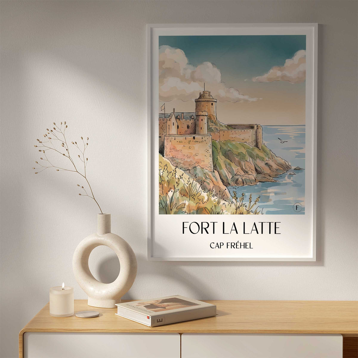 fort-la-latte-cap-fréhel-frankreich-poster-aquarell