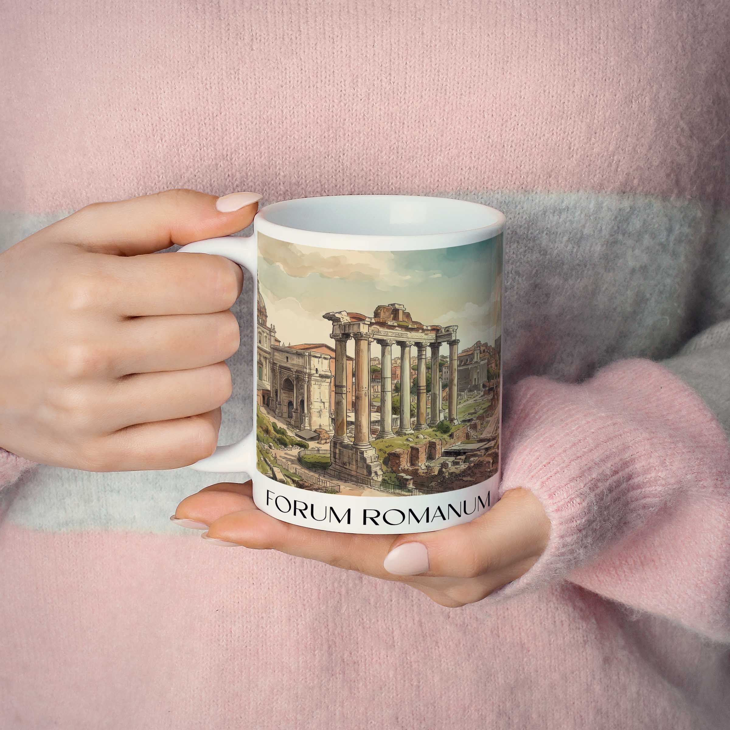 forum-romanum-rom-italien-kaffeebecher-aquarell