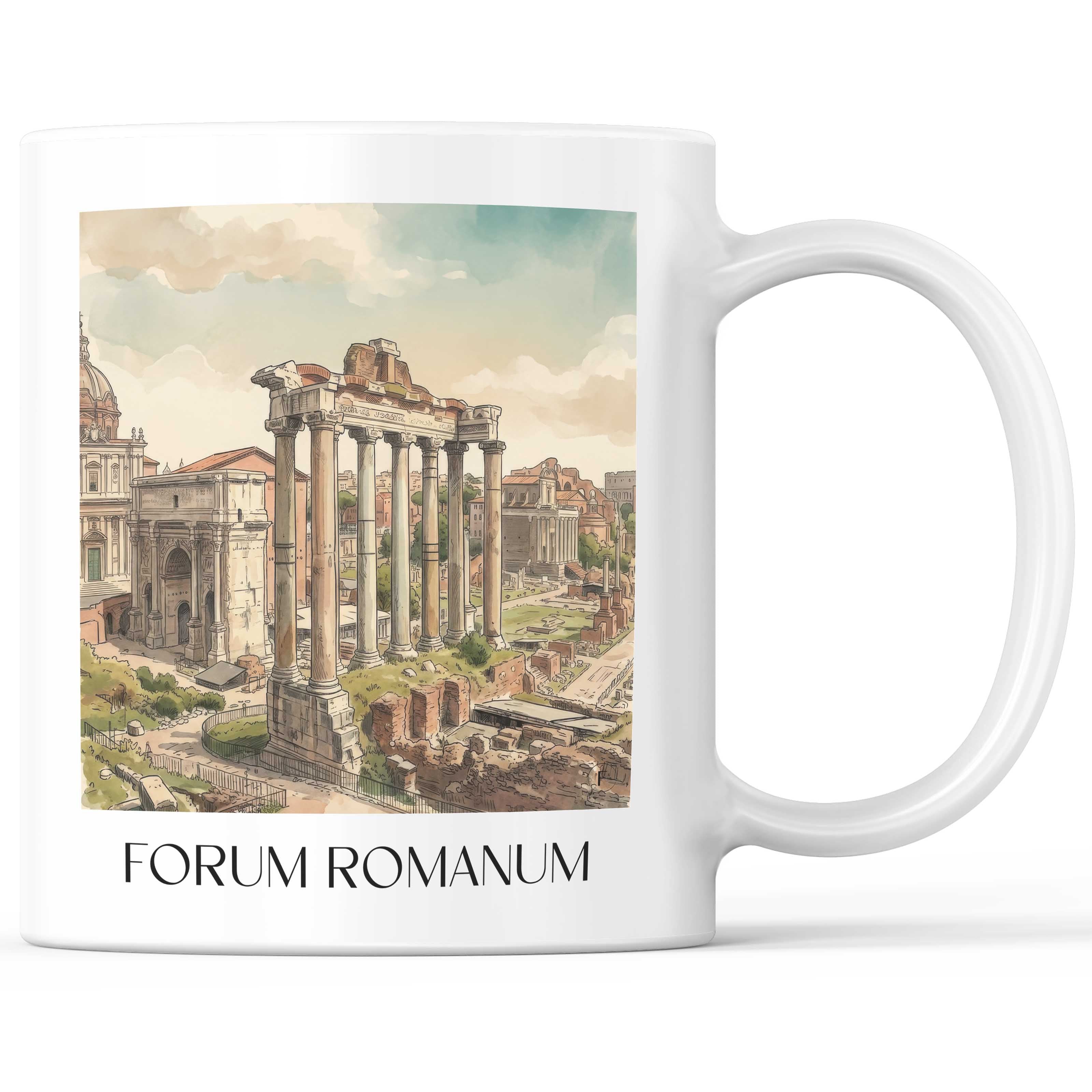 forum-romanum-rom-italien-kaffeebecher-aquarell