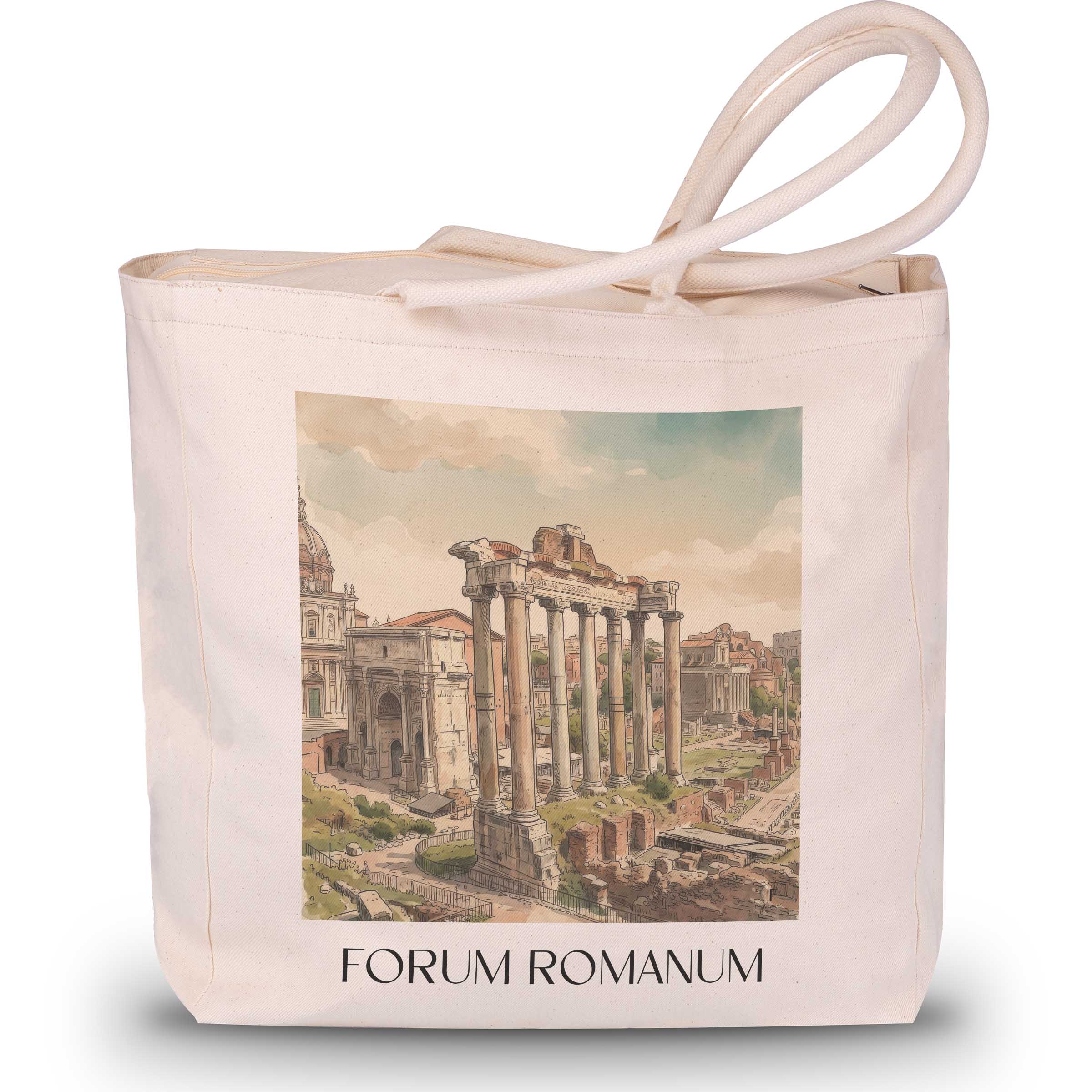 forum-romanum-rom-italien-einkaufstasche-aquarell