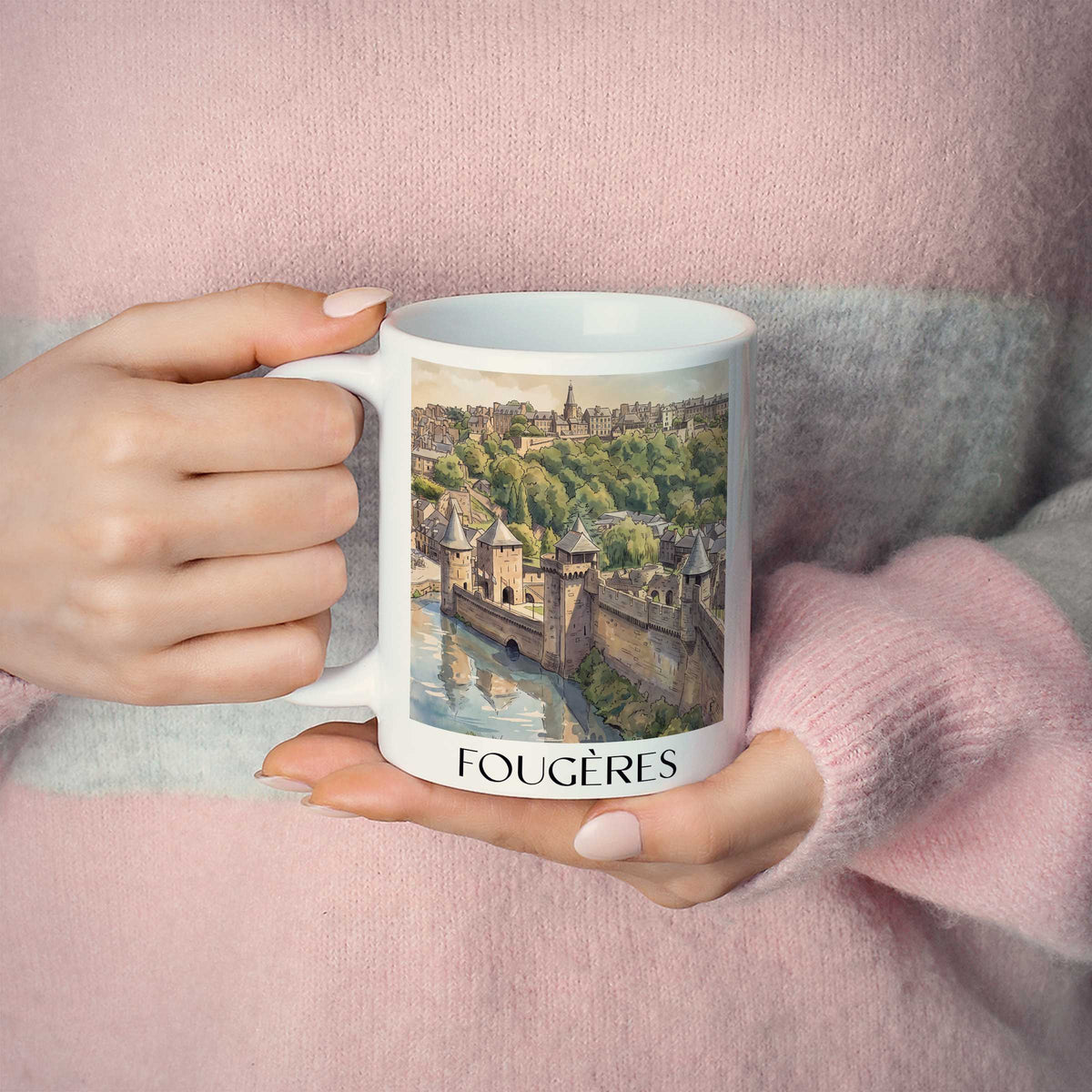 fougères-ille-et-vilaine-frankreich-kaffeebecher-aquarell