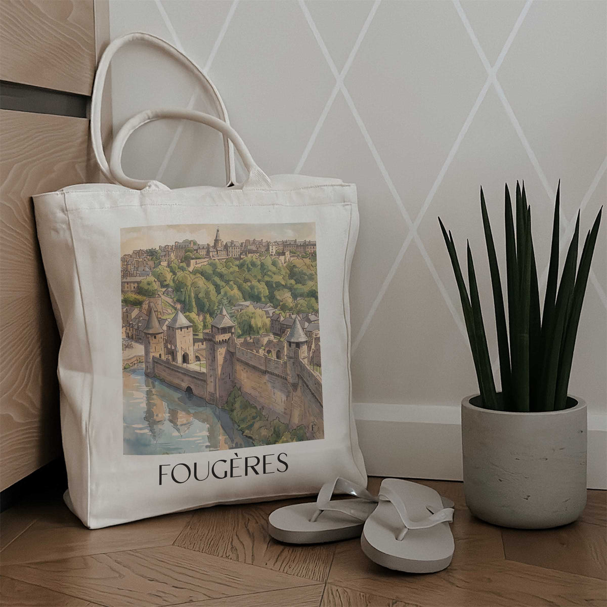 fougères-ille-et-vilaine-frankreich-einkaufstasche-aquarell