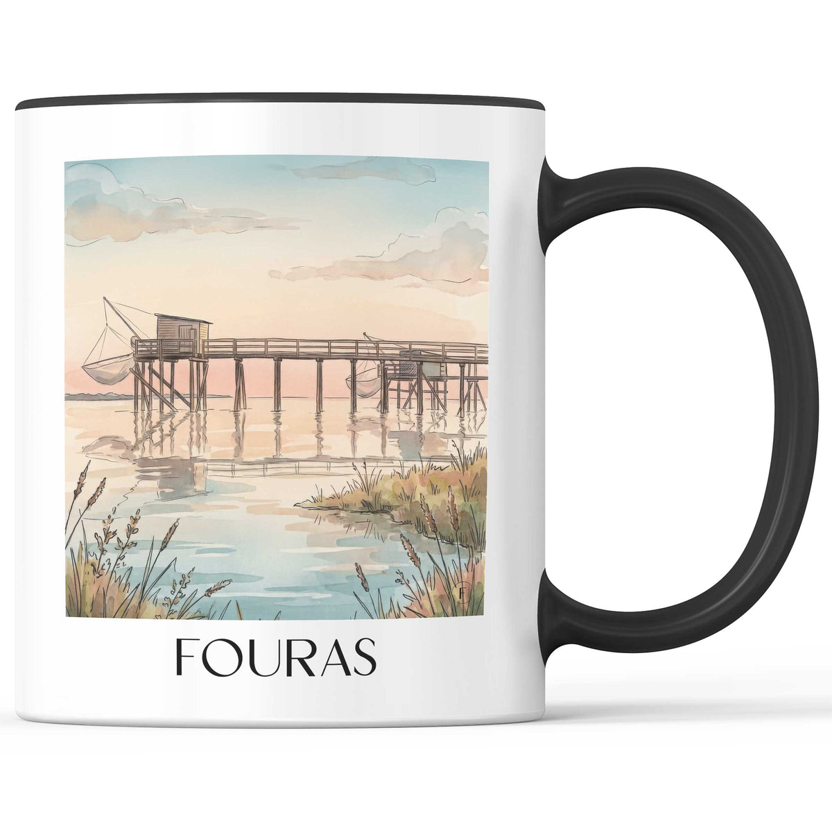 fouras-charente-maritime-frankreich-kaffeebecher-aquarell