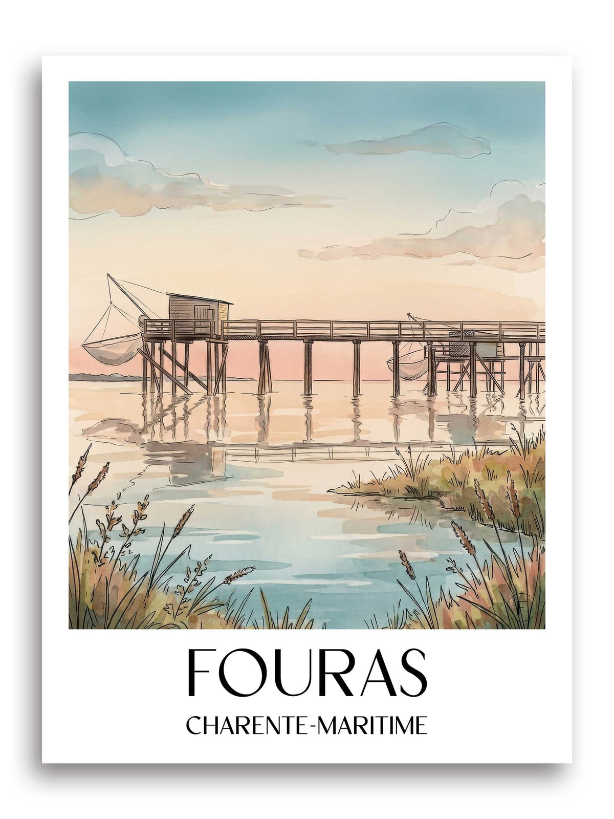 fouras-charente-maritime-frankreich-poster-aquarell