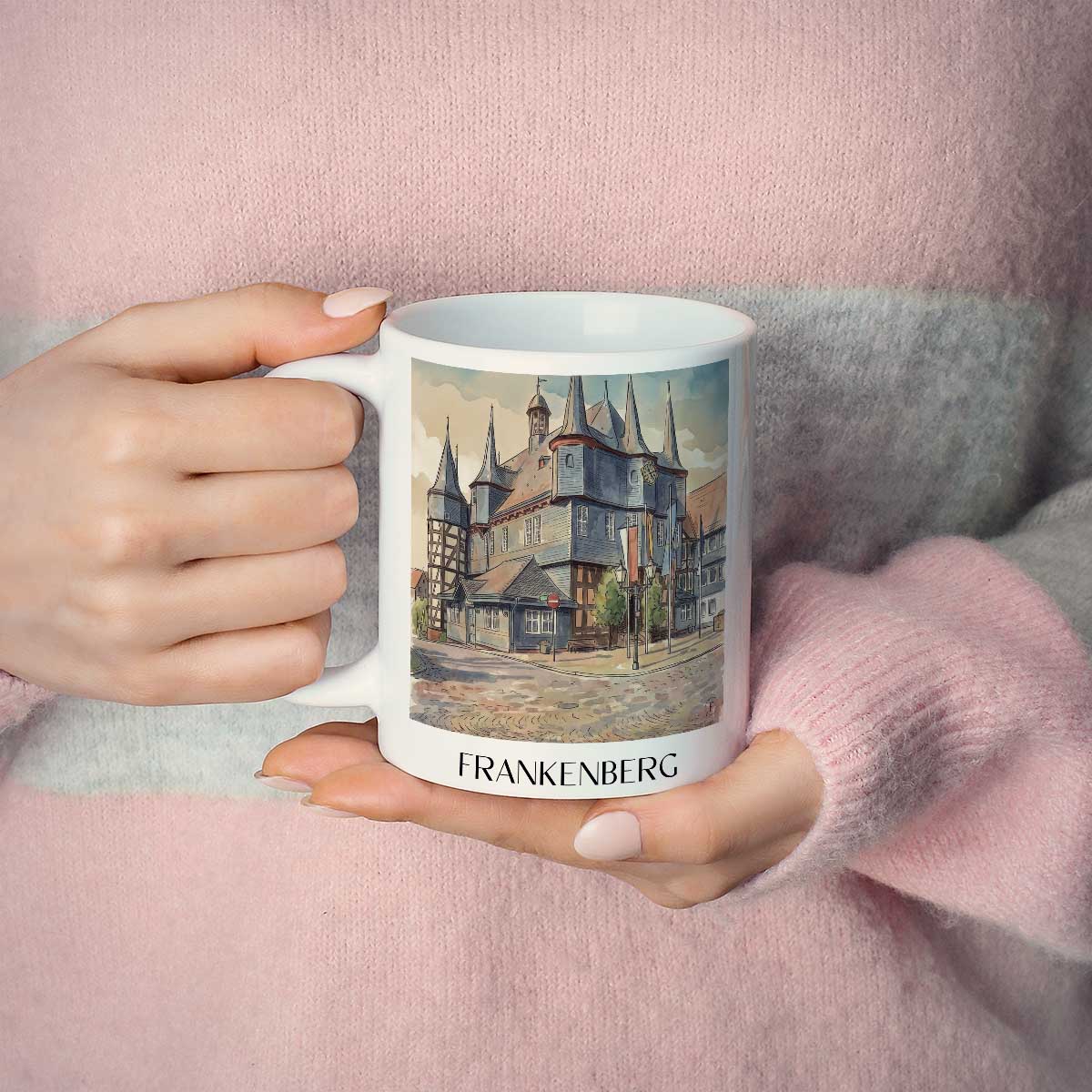 frankenberg-hessen-deutschland-kaffeebecher-aquarell