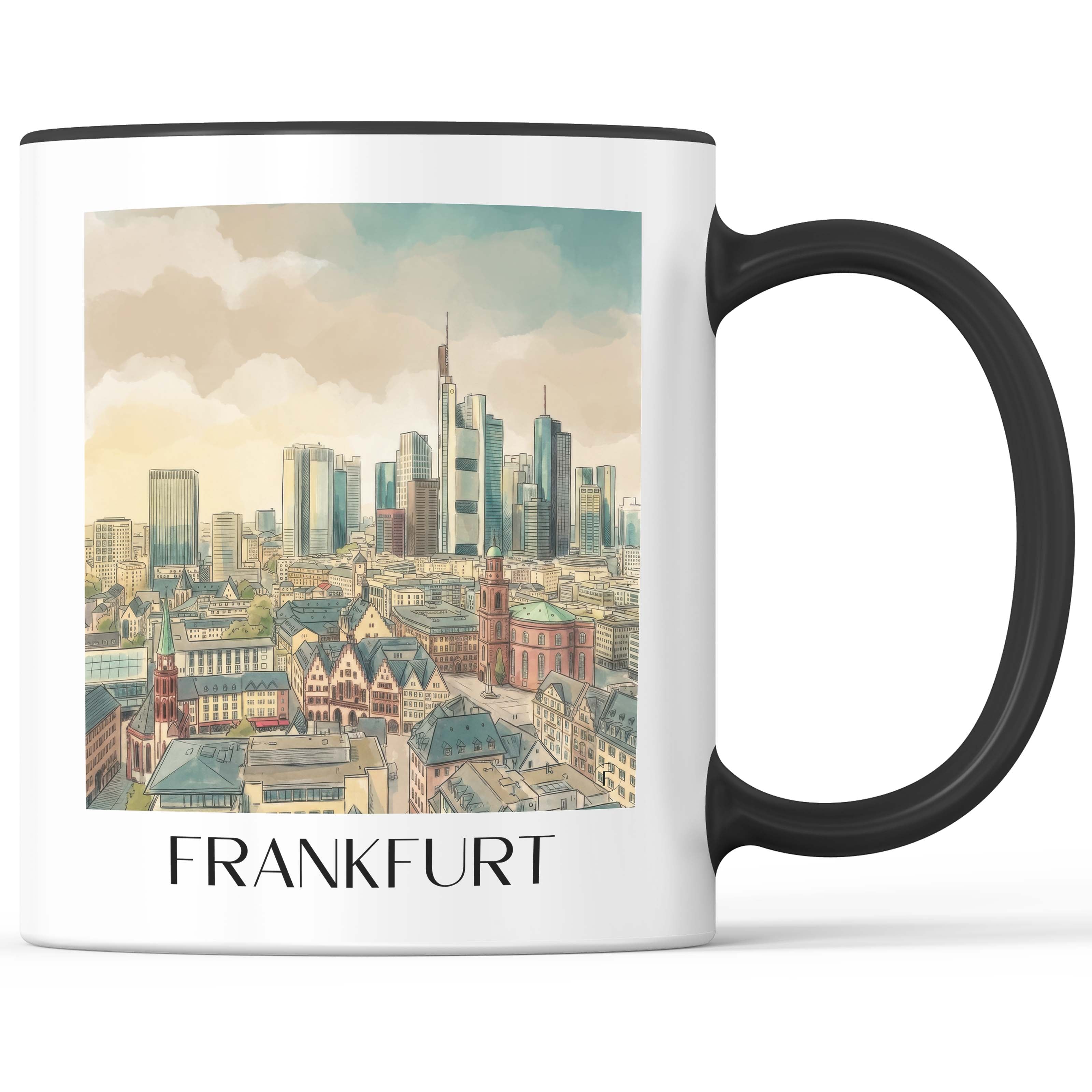 frankfurt-deutschland-kaffeebecher-aquarell