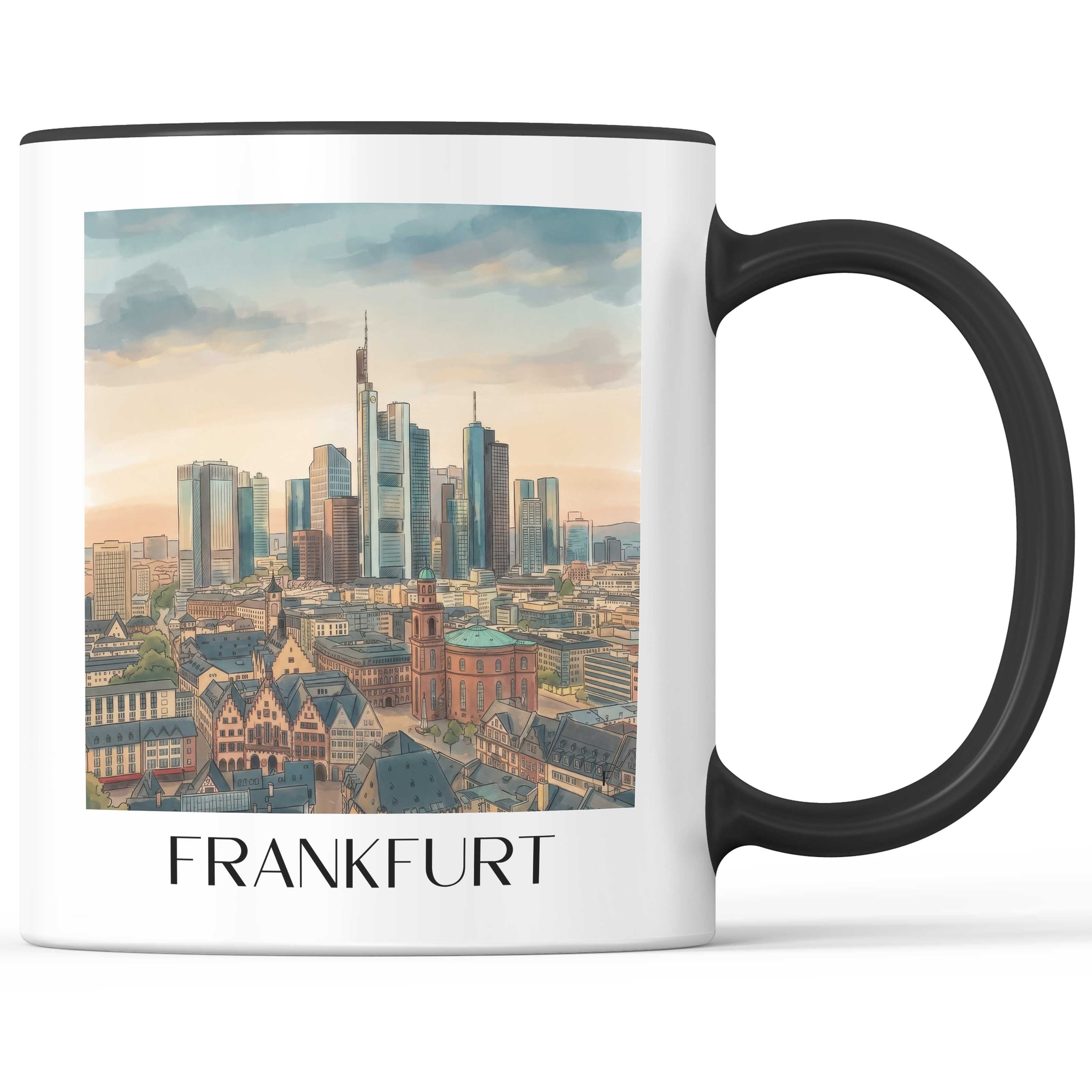 Frankfurt - Deutschland Becher - Kaffeetasse im Aquarell Stil - favplace