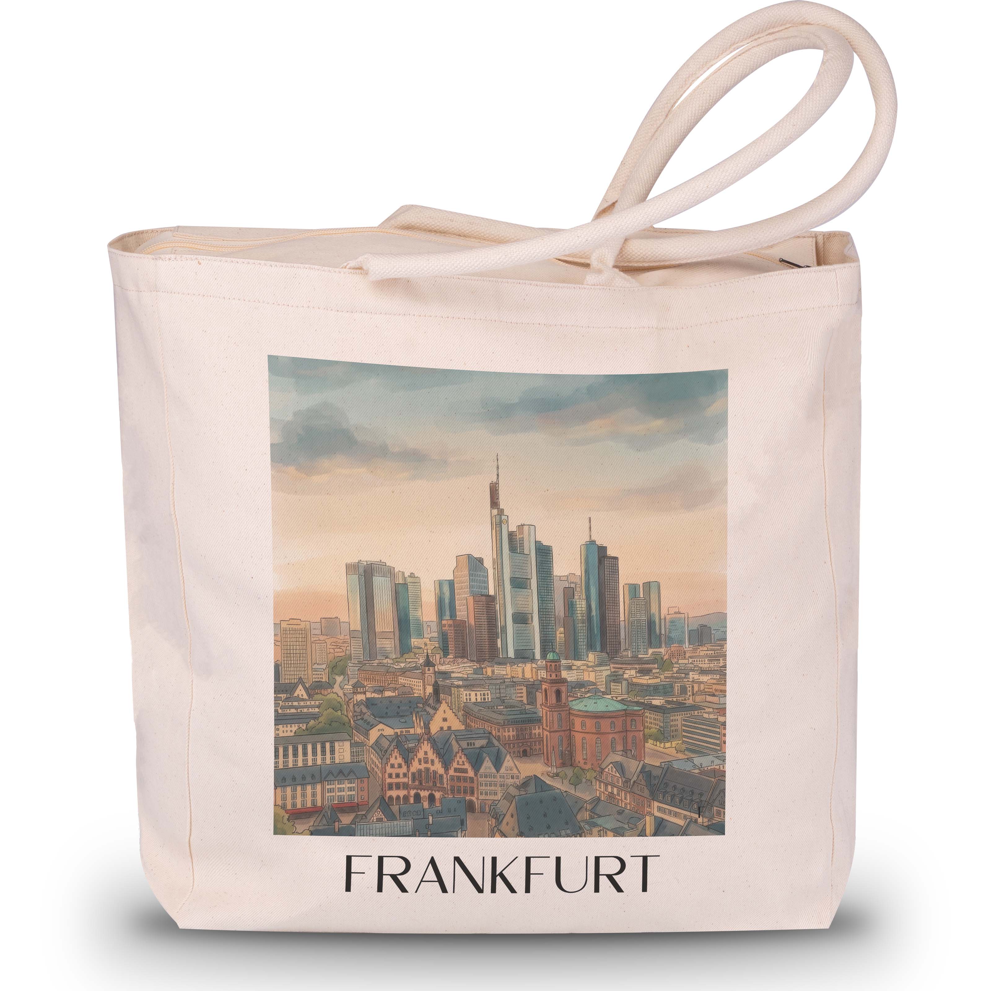 frankfurt-deutschland-einkaufstasche-aquarell