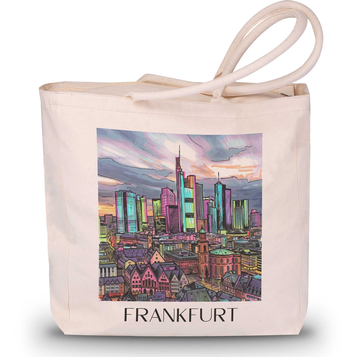 Frankfurt - Deutschland Tote Bag - Einkaufstasche im Tag Graffiti Stil - favplace