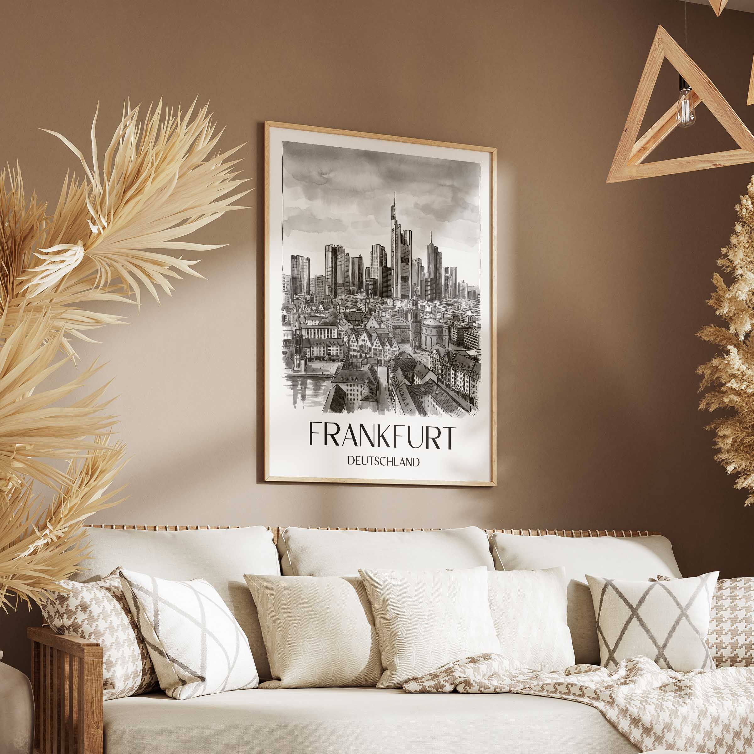 frankfurt-deutschland-poster-aquarell-schwarz-weiss