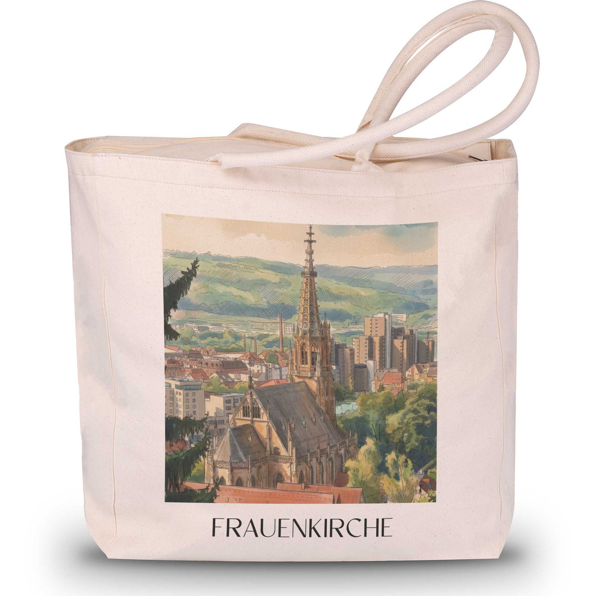 frauenkirche-esslingen-am-neckar-deutschland-einkaufstasche-aquarell