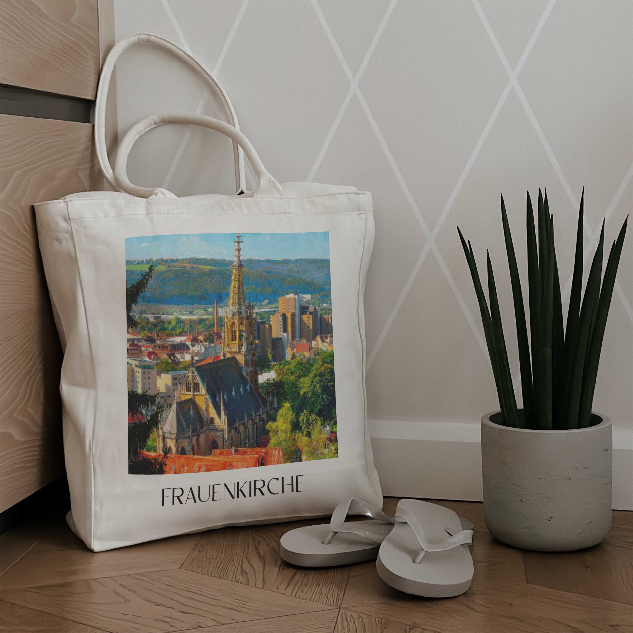 frauenkirche-esslingen-am-neckar-deutschland-einkaufstasche-oil-painting-oelgemaelde