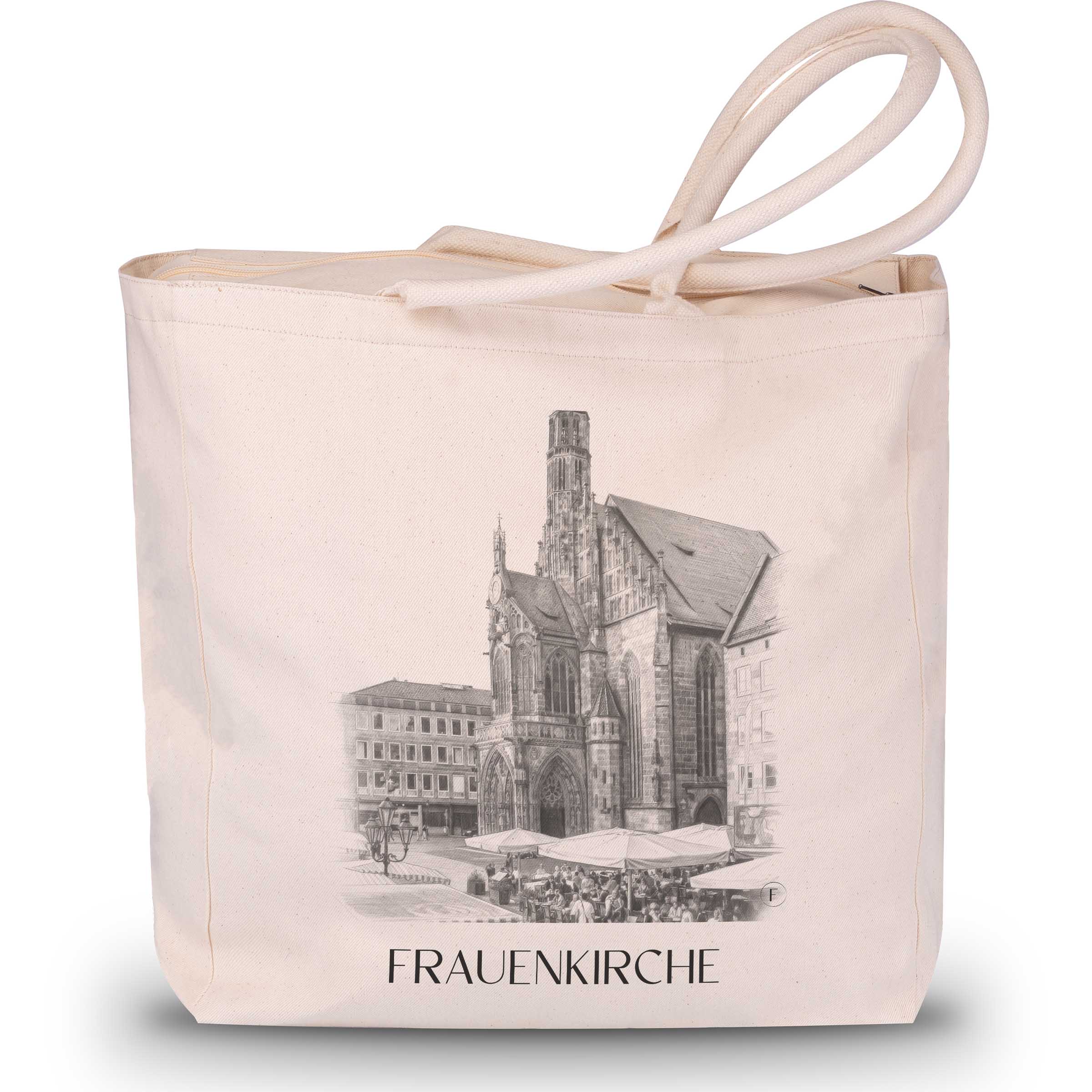 Frauenkirche Shopping Tasche - Nürnberg - Deutschland Tote Bag - Einkaufstasche im Zeichnung Stil