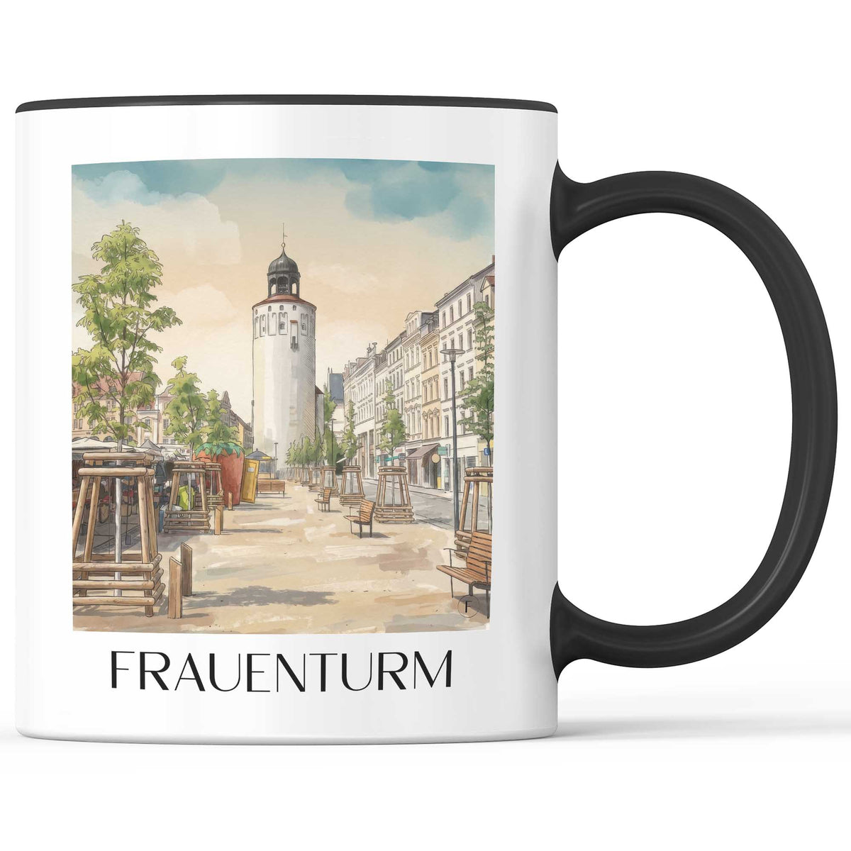 Frauenturm Kaffeebecher - Görlitz - Deutschland Becher - Kaffeetasse im Aquarell Stil - favplace