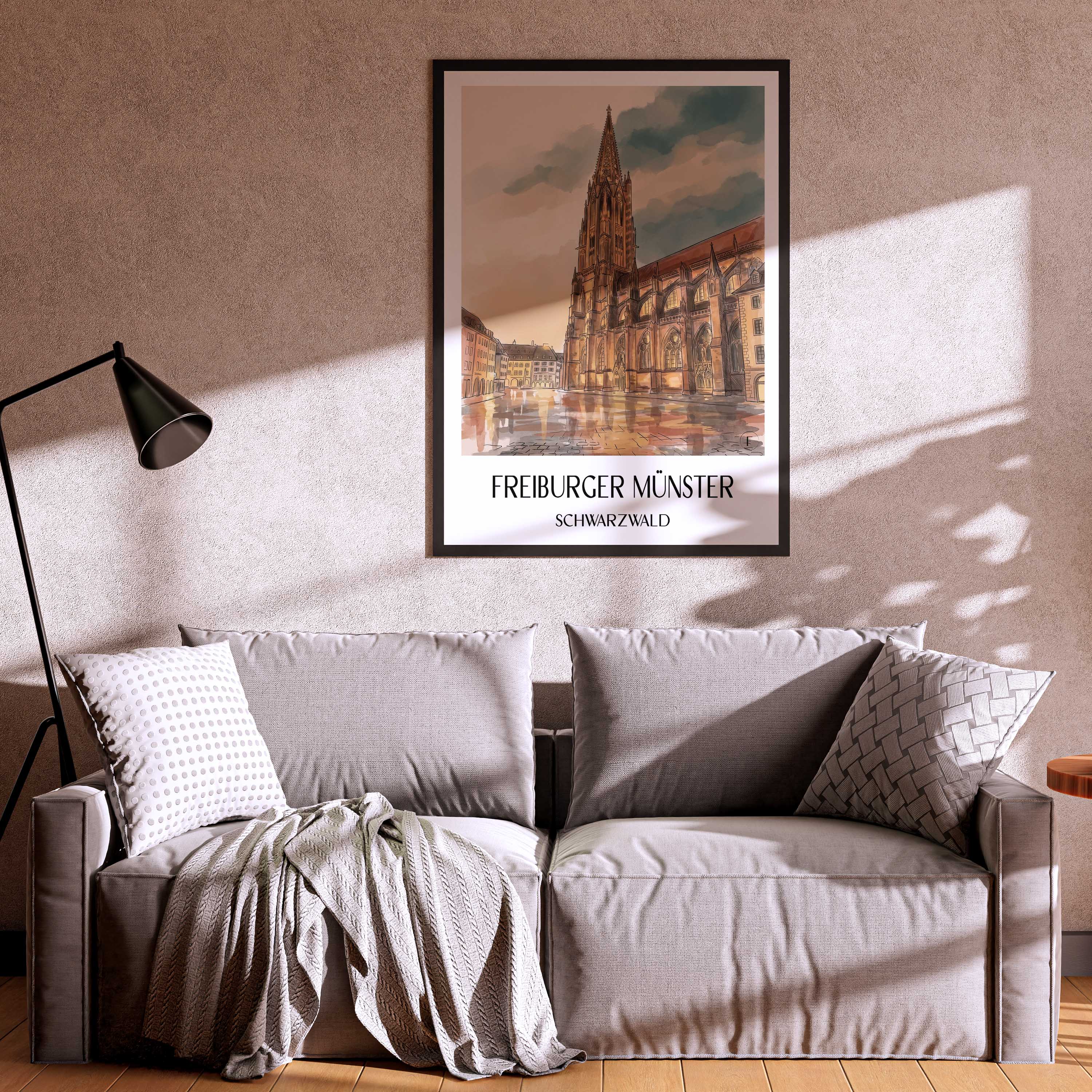 freiburger-münster-schwarzwald-deutschland-poster-aquarell