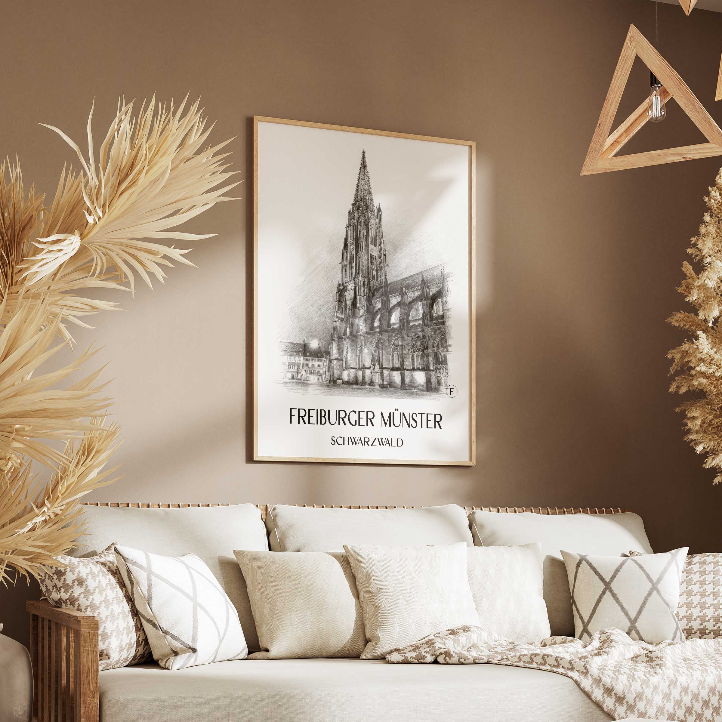 freiburger-münster-schwarzwald-deutschland-poster-bleistift-zeichnung-drawing
