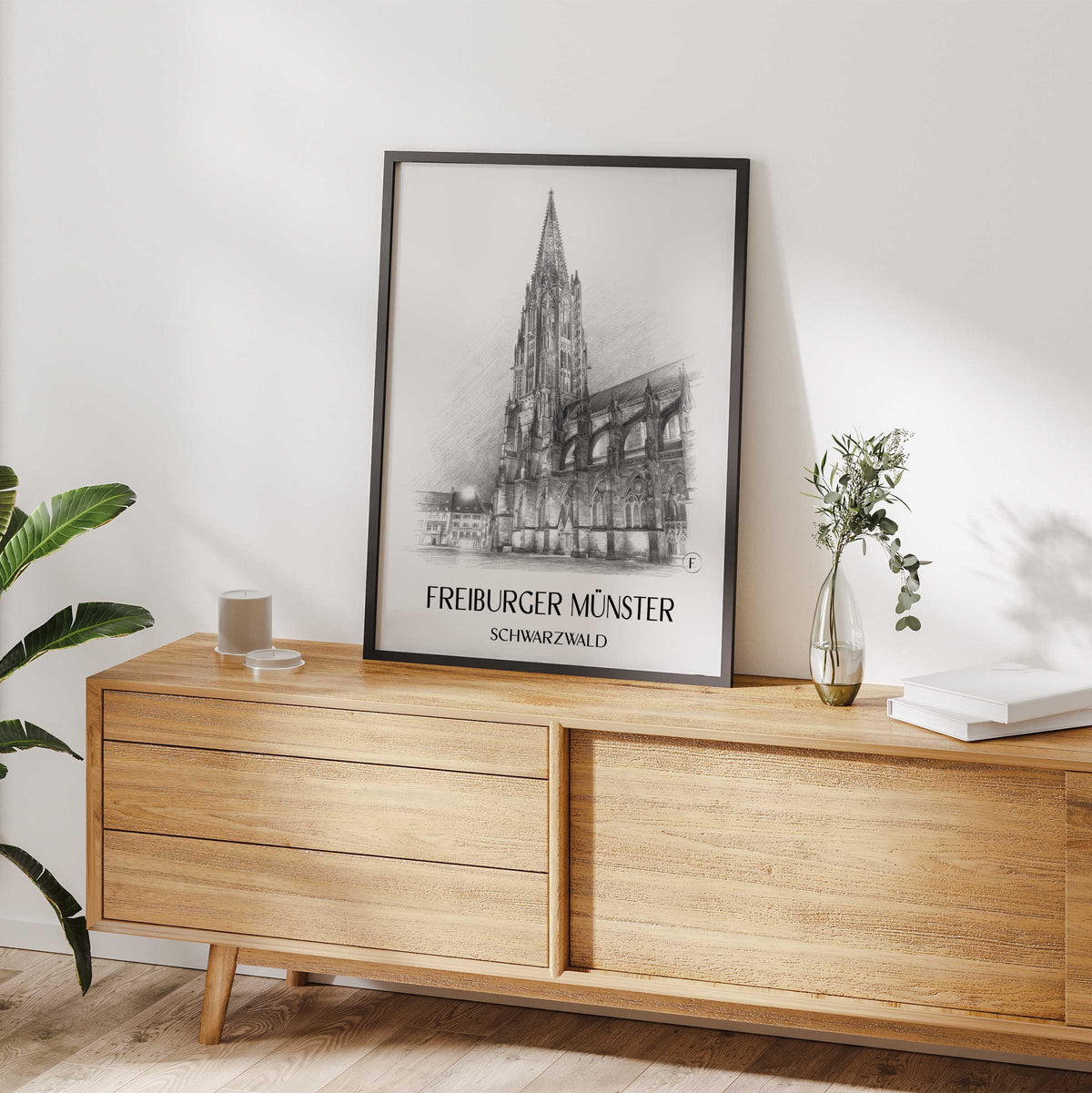 freiburger-münster-schwarzwald-deutschland-poster-bleistift-zeichnung-drawing