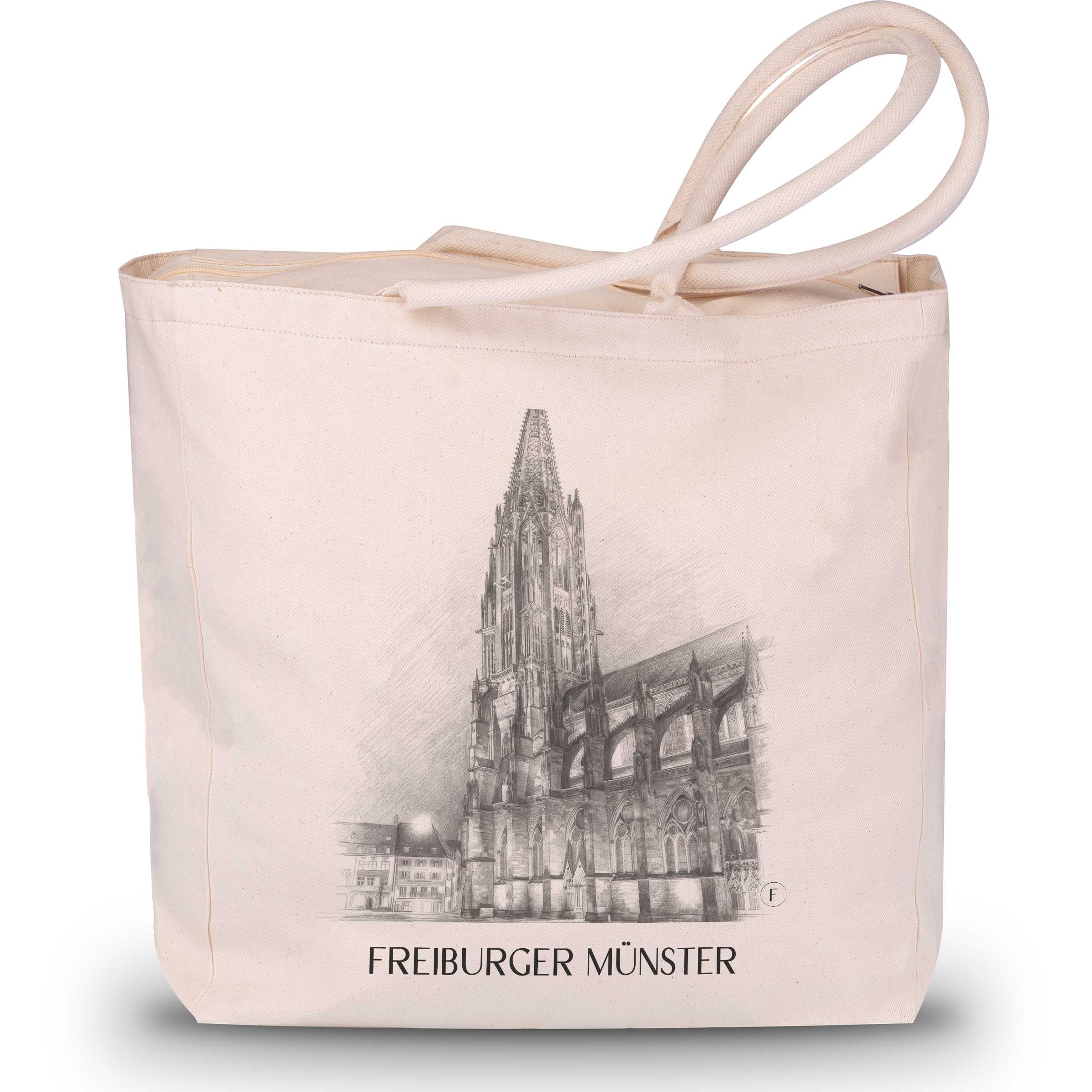 freiburger-münster-schwarzwald-deutschland-einkaufstasche-bleistift-zeichnung-drawing