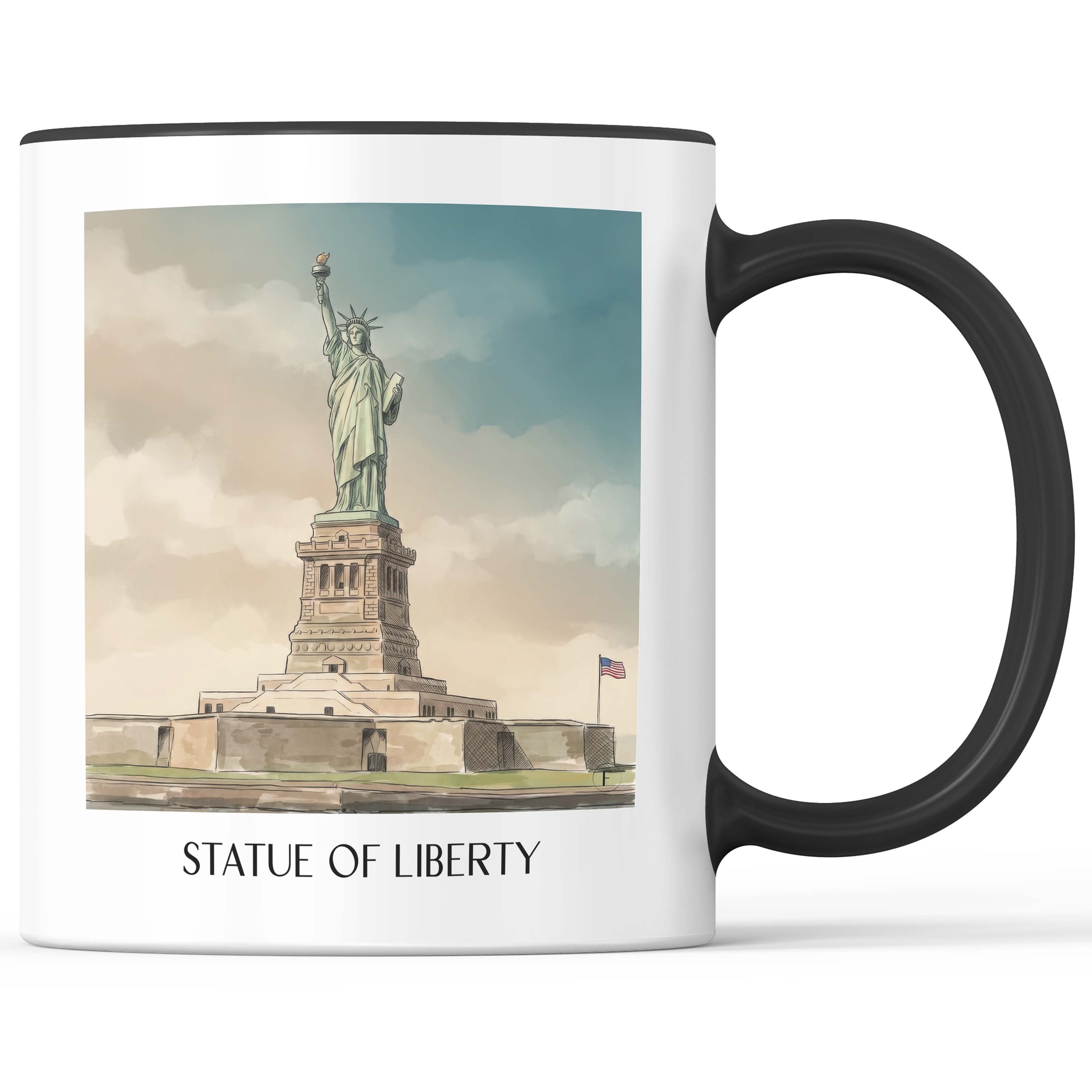 Freiheitsstatue Kaffeebecher - New York City - USA Becher - Kaffeetasse im Aquarell Stil - favplace