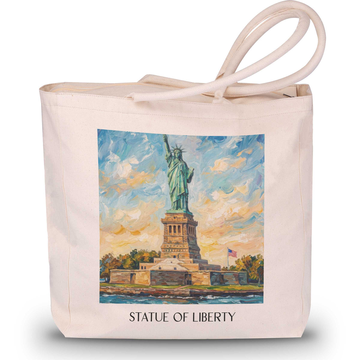 Freiheitsstatue Shopping Tasche - New York City - USA Tote Bag - Einkaufstasche im Ölgemälde Stil - favplace