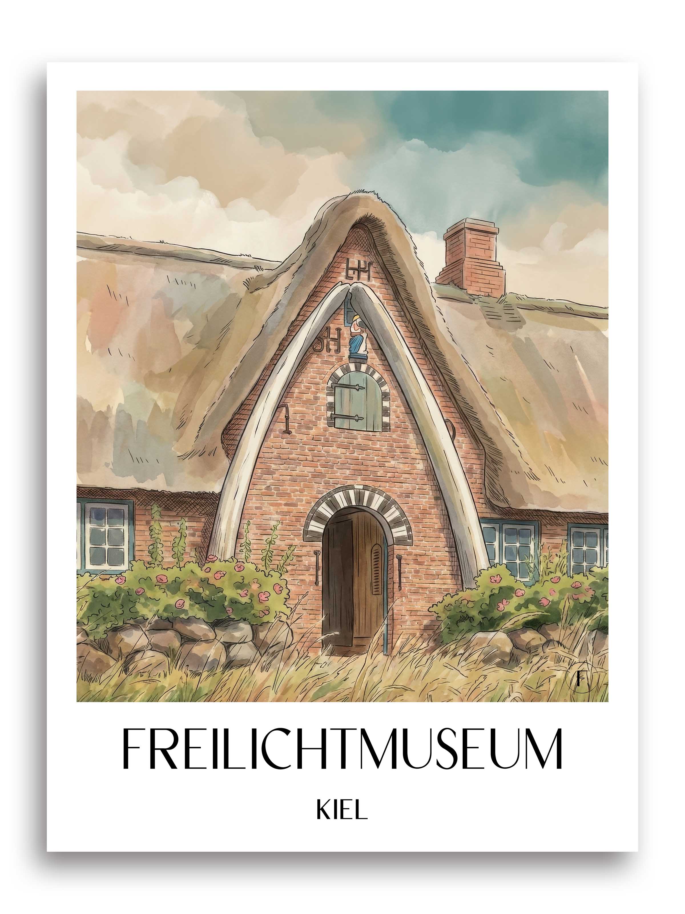 freilichtmuseum-kiel-deutschland-poster-aquarell