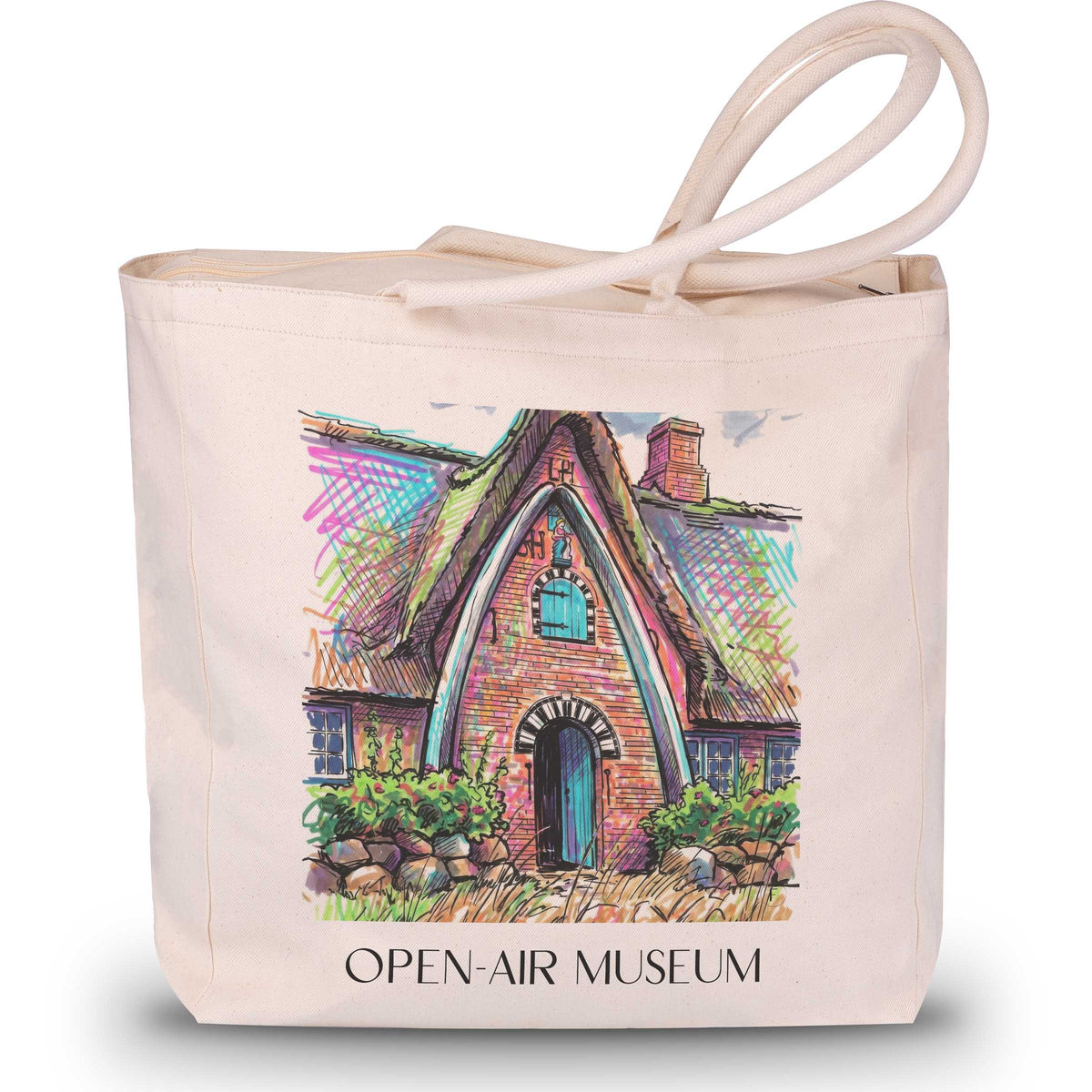 Freilichtmuseum Shopping Tasche - Kiel - Deutschland Tote Bag - Einkaufstasche im Tag Graffiti Stil - favplace