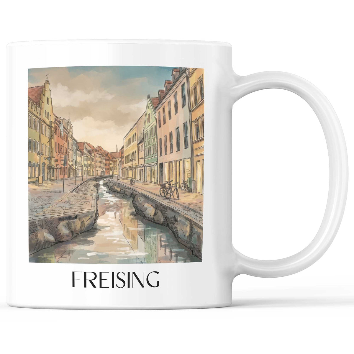 Freising Kaffeebecher - Oberbayern - Deutschland Becher - Kaffeetasse im Aquarell Stil - favplace