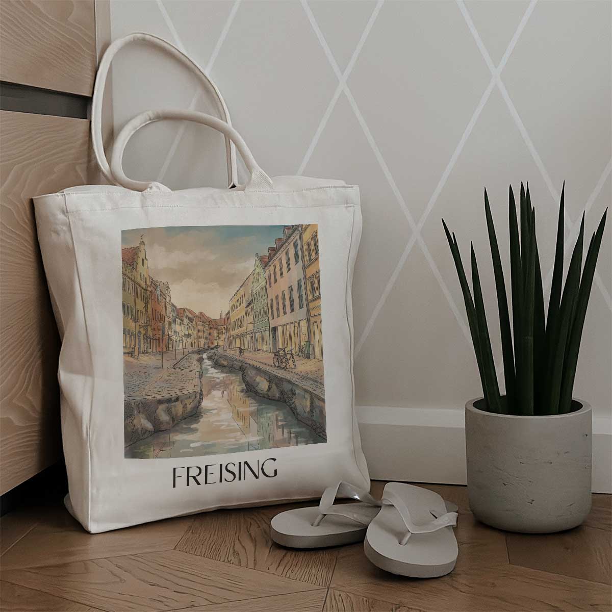 freising-oberbayern-deutschland-einkaufstasche-aquarell