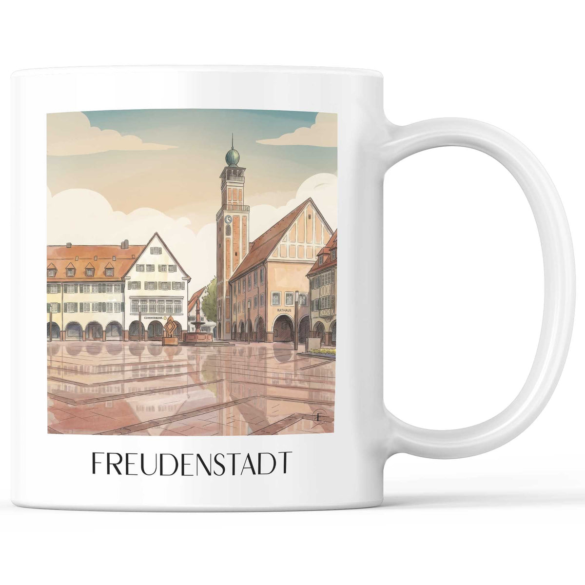 freudenstadt-schwarzwald-deutschland-kaffeebecher-aquarell