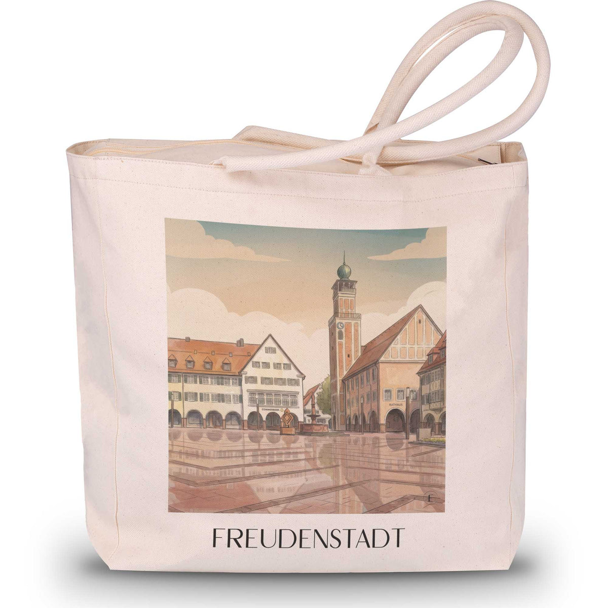 freudenstadt-schwarzwald-deutschland-einkaufstasche-aquarell