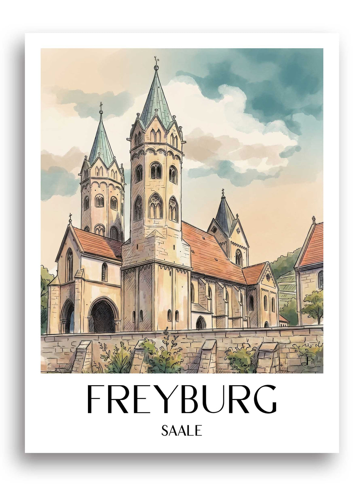 freyburg-saale-deutschland-poster-aquarell