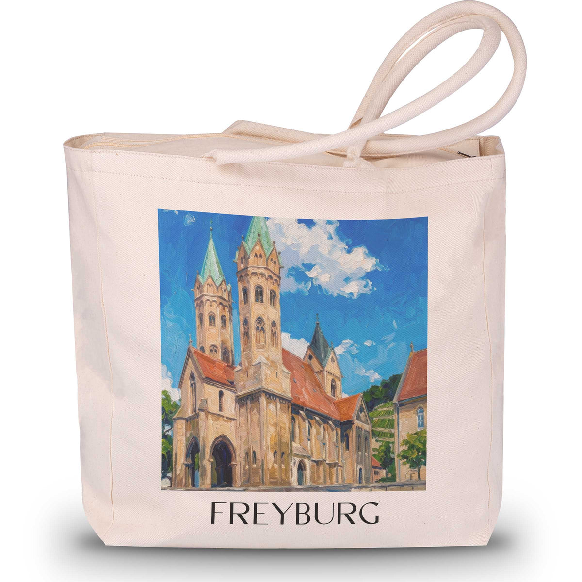 freyburg-saale-deutschland-einkaufstasche-oil-painting-oelgemaelde